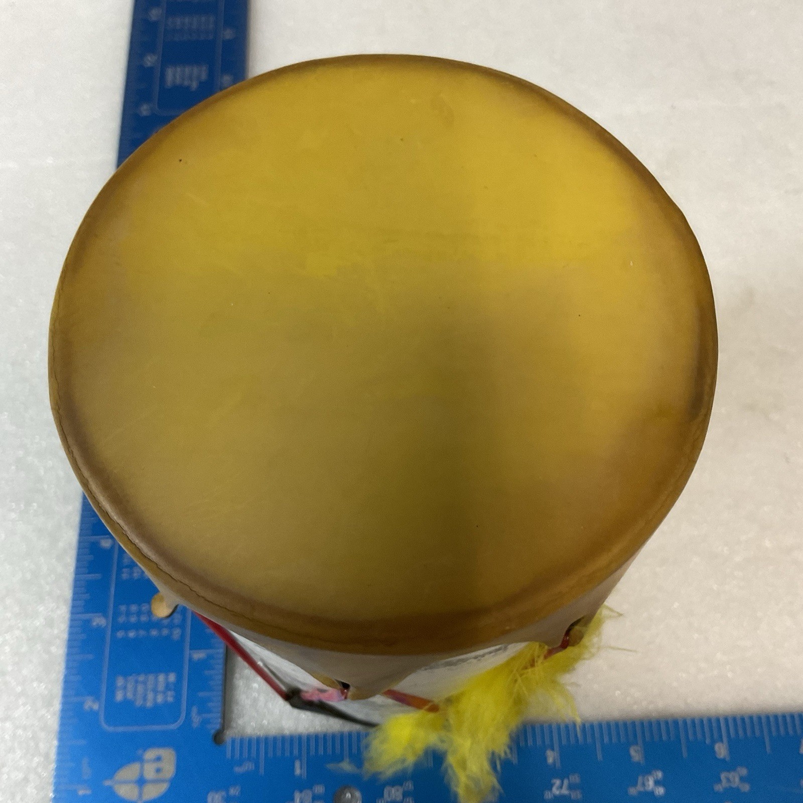 Vintage Wyoming Souvenir Toy Drum 6.5"x4.25" Double Head w/ Mallet USA - Image 10