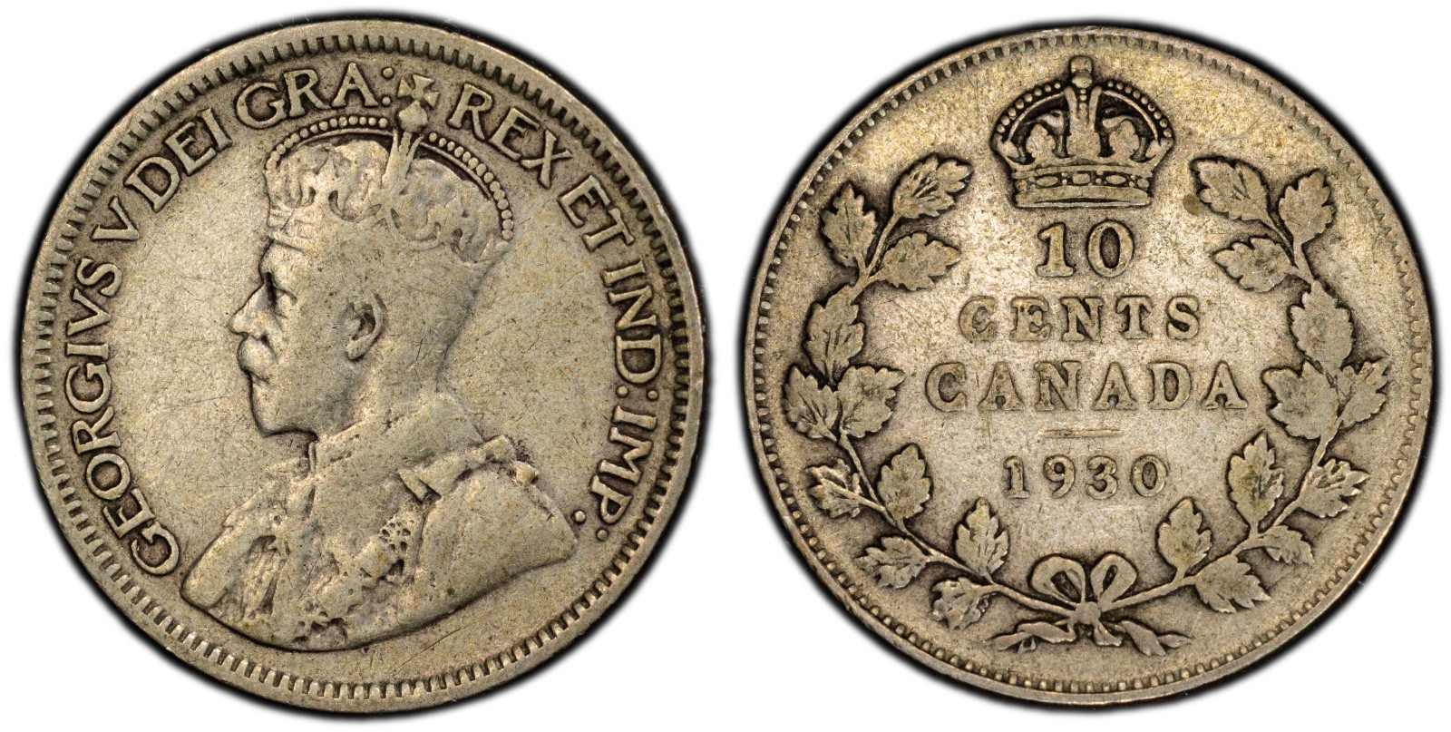 1930 10C Canada Silver Dime PCGS F15 Cert#53505438 - Image 4