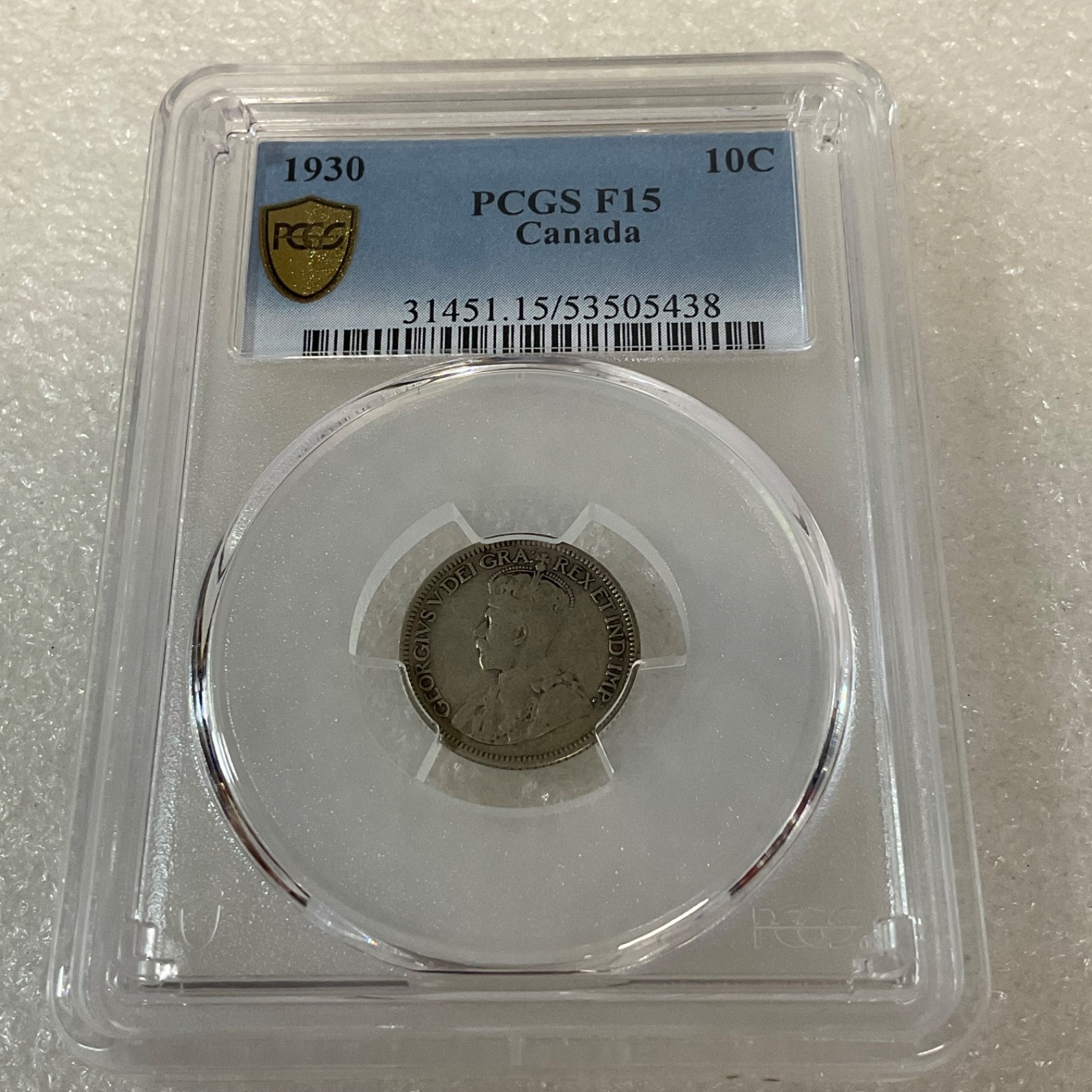 1930 10C Canada Silver Dime PCGS F15 Cert#53505438 - Image 6