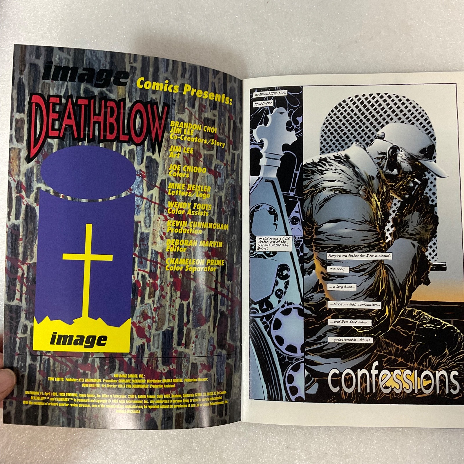 Deathblow #1 1993 Image Comics First Print Embossed Jim Lee Cover - Image 3