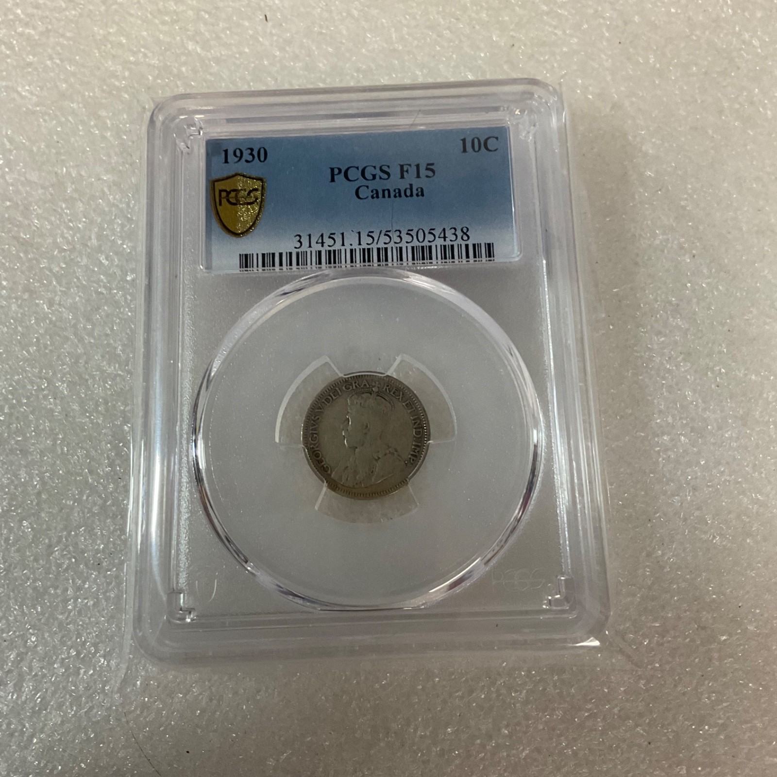 1930 10C Canada Silver Dime PCGS F15 Cert#53505438 - Image 18