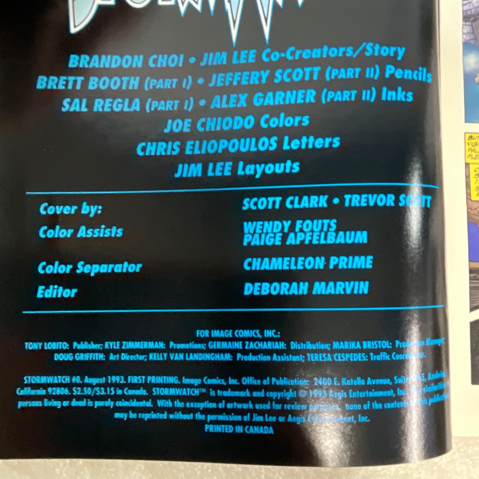Stormwatch #0 Aug 1993 Image Comics Jim Lee First Print Comic Book - Image 5