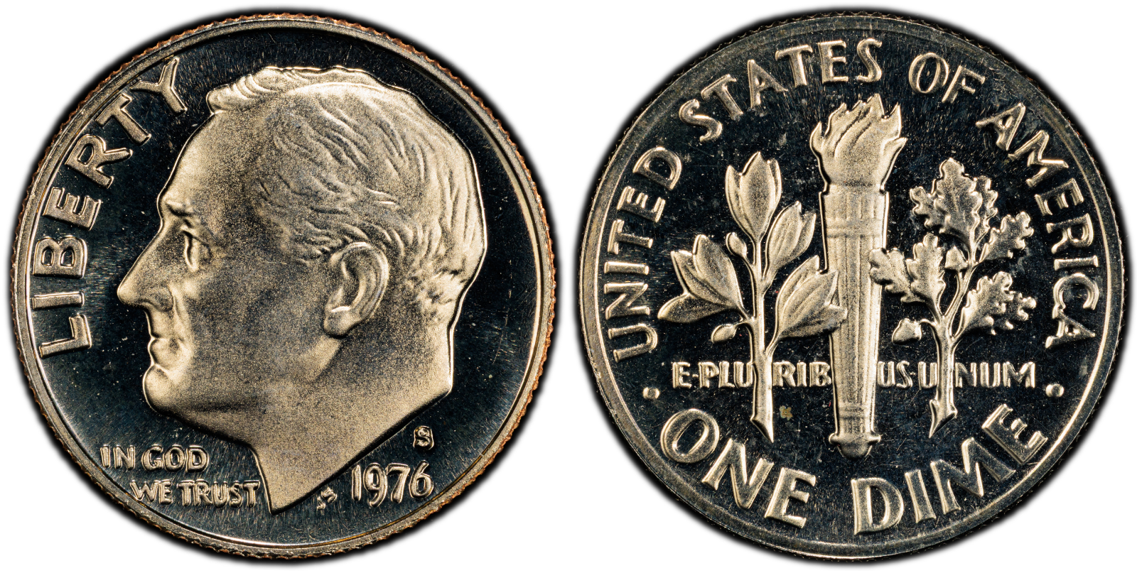 1976-S 10C Roosevelt Dime PCGS PR69CAM Gold Shield Cert#53505392 - Image 3