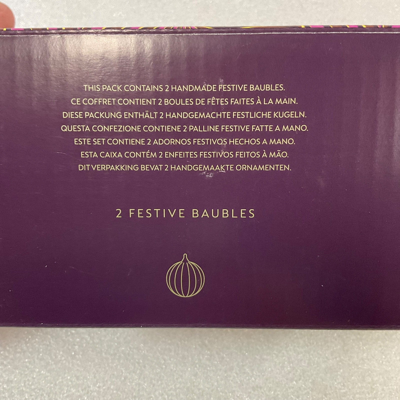 Nespresso 2 Festive Glass Baubles Pink Purple 3 in Ornaments Boxed - Image 10