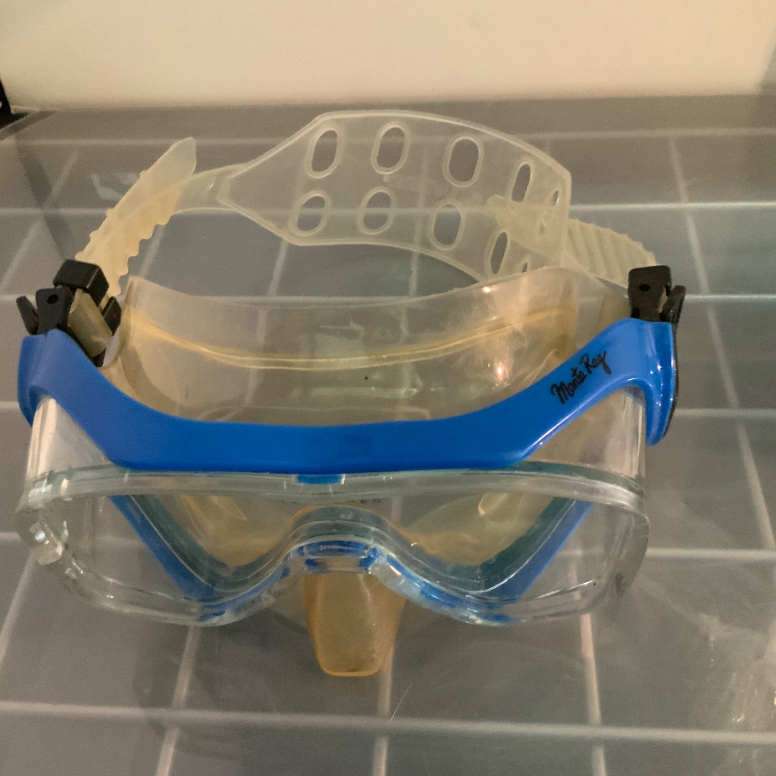 U.S. Divers Montego Ray Tempered Mask Snorkel Set Blue Clear 17 in - Image 3