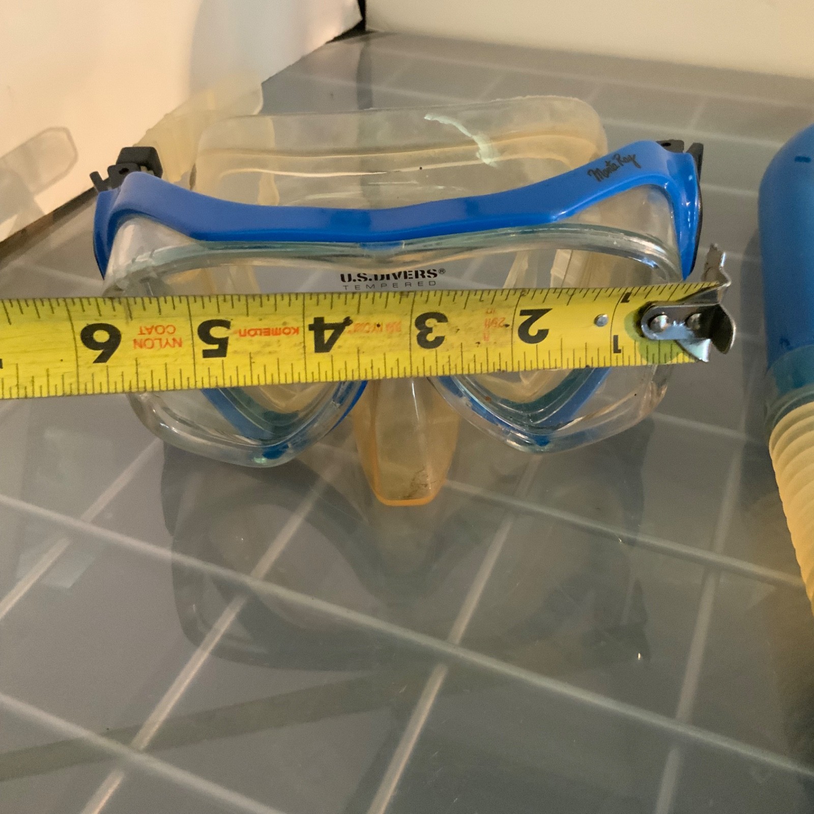 U.S. Divers Montego Ray Tempered Mask Snorkel Set Blue Clear 17 in - Image 11