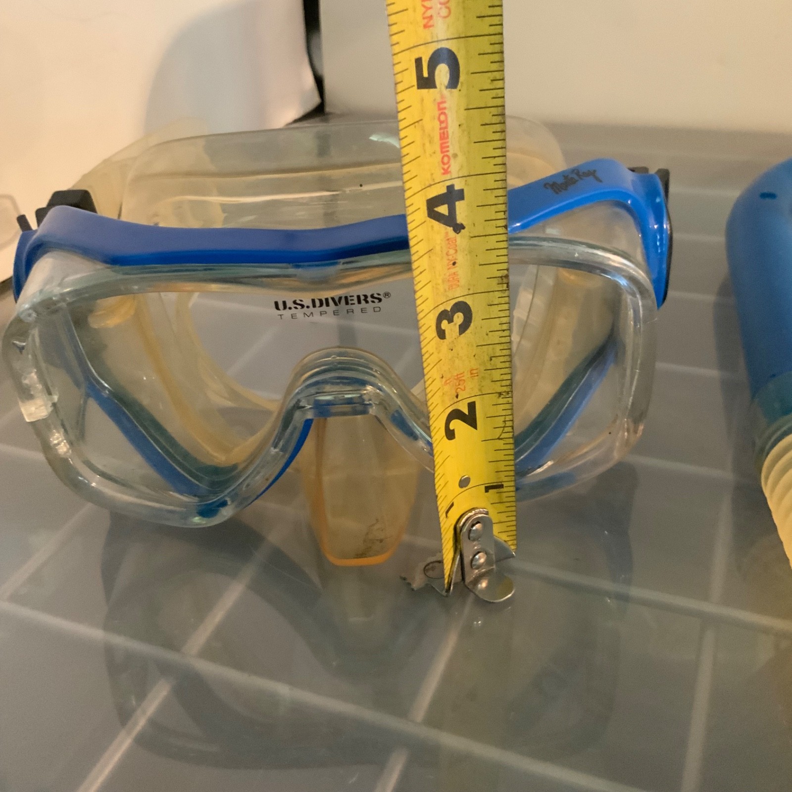 U.S. Divers Montego Ray Tempered Mask Snorkel Set Blue Clear 17 in - Image 12