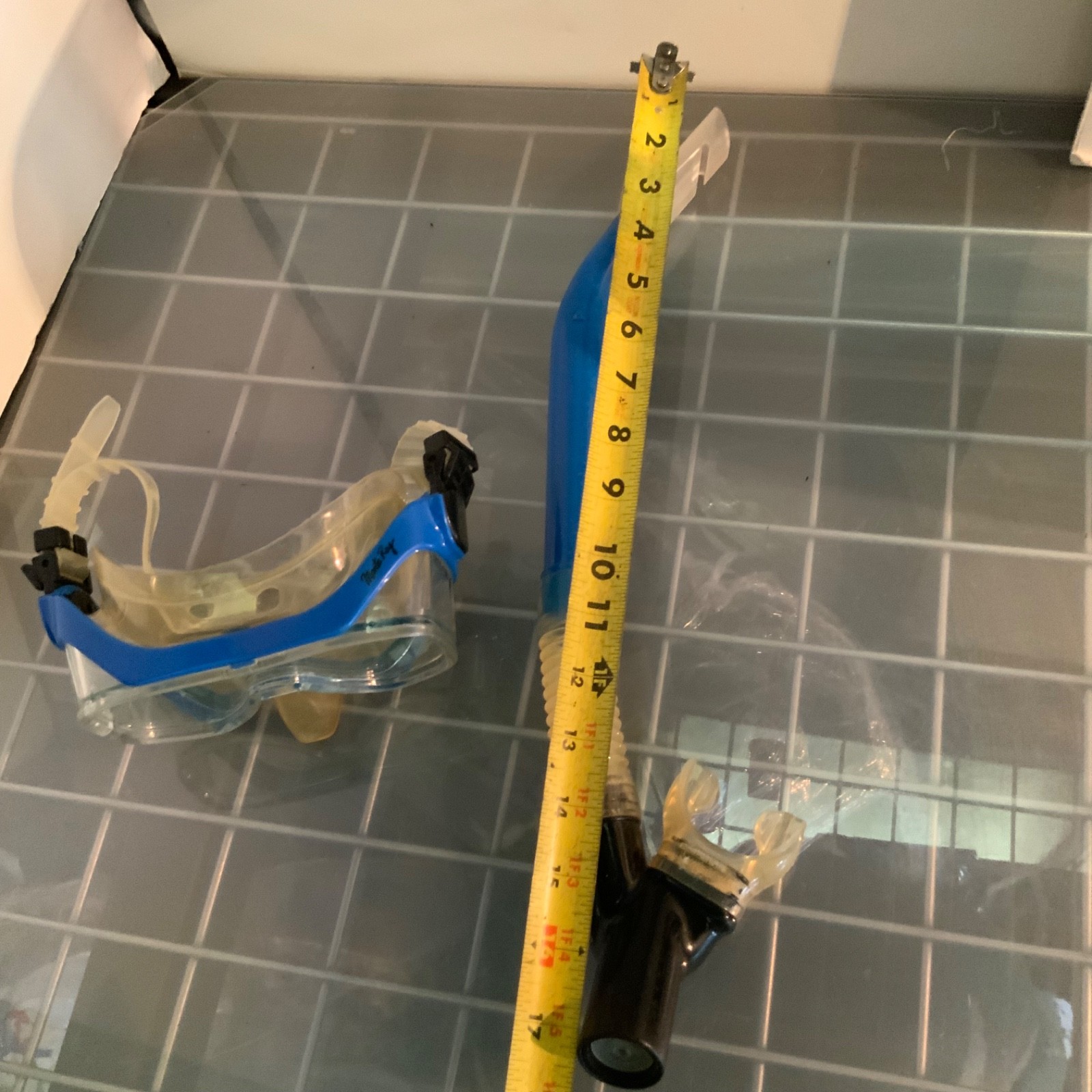 U.S. Divers Montego Ray Tempered Mask Snorkel Set Blue Clear 17 in - Image 13