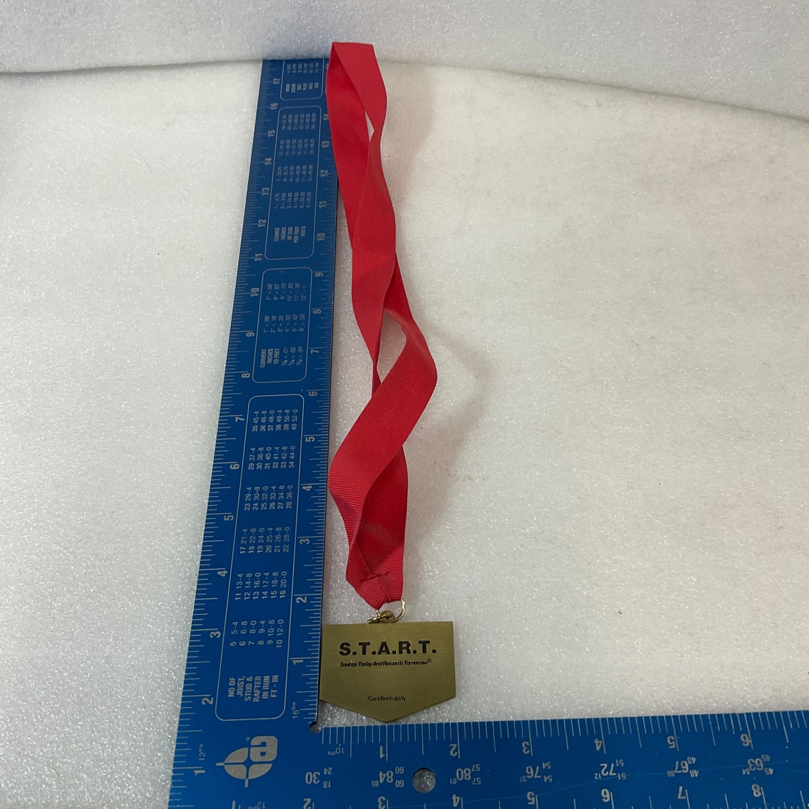 US Bank S.T.A.R.T. Advertising Medal 2.5 in Brass Tone w Red Ribbon - Image 6