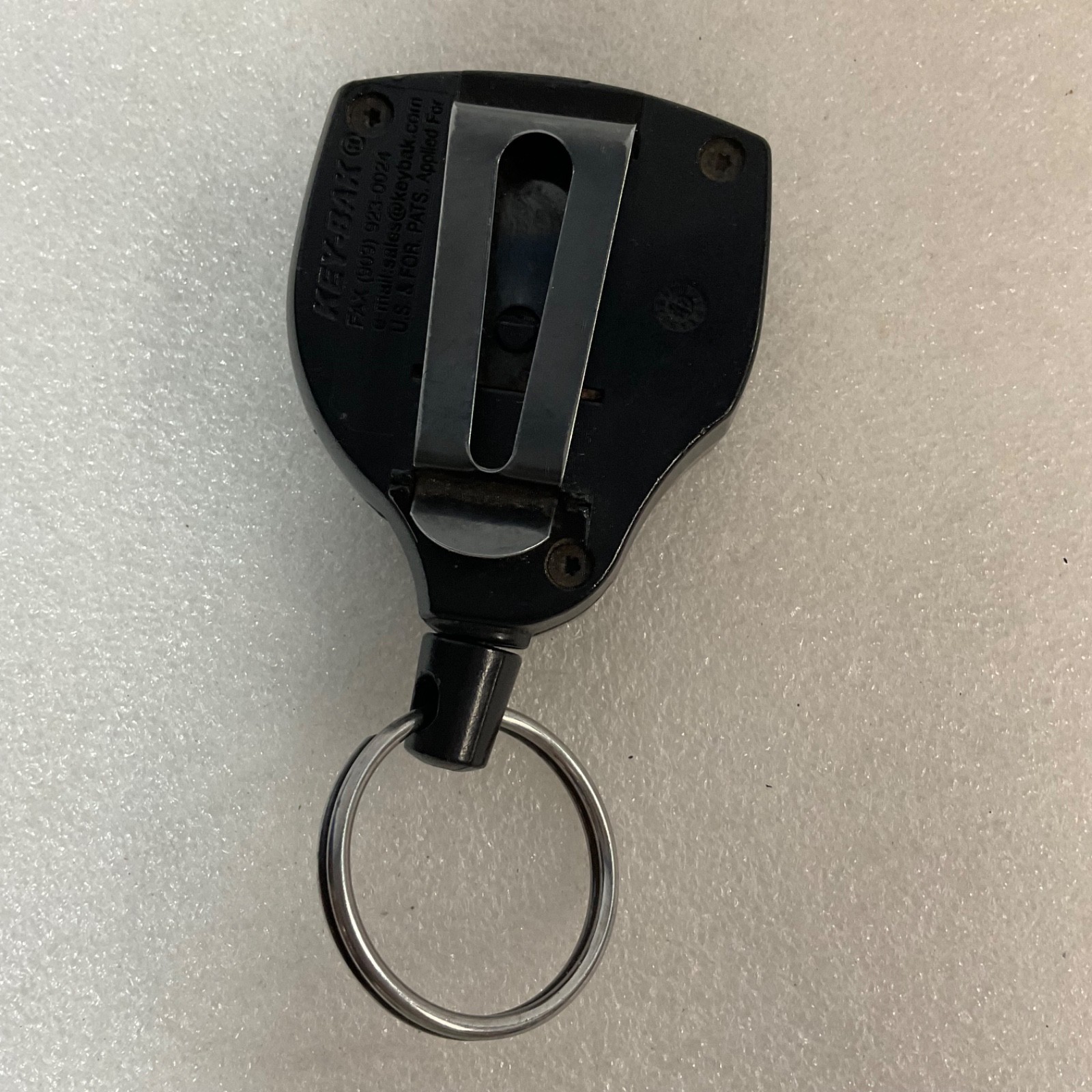 KEY-BAK 24 in Retractable Key Reel Belt Clip Black Made in USA - Image 2