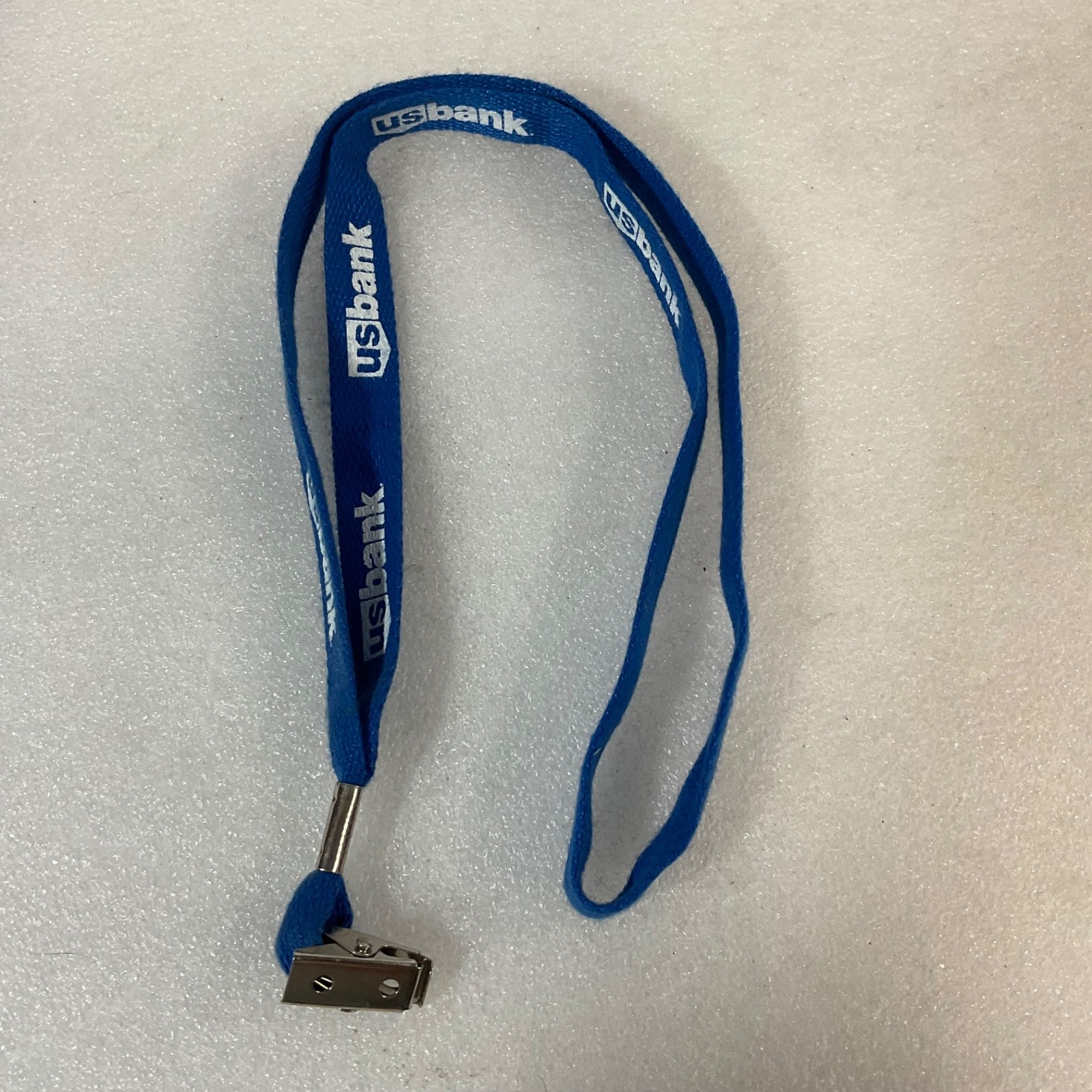 US Bank Blue Lanyard 18 in Neck Strap w Metal Badge Clip - Image 1