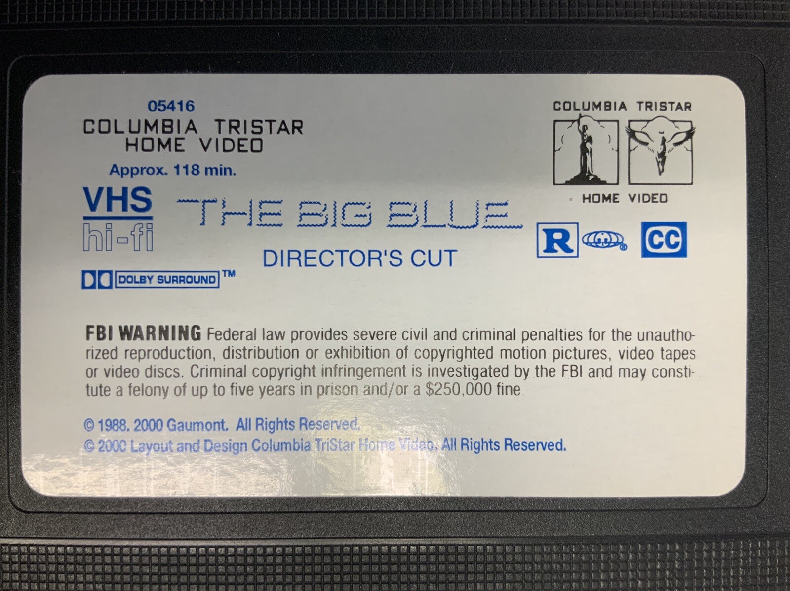 The Big Blue Director’s Cut VHS Luc Besson Rosanna Arquette Jean-Marc Barr - Image 8