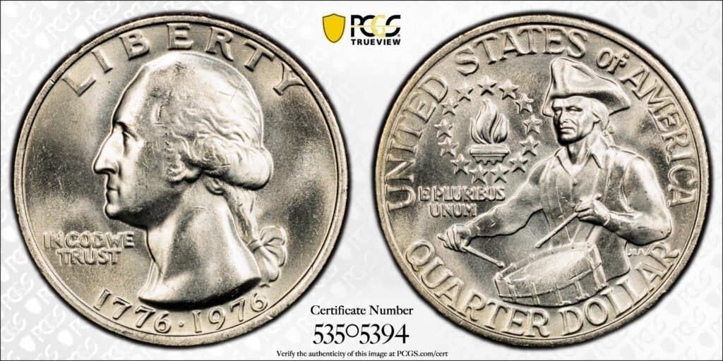 1976 25C Washington Quarter PCGS MS65 Clad Bicentennial Cert#53505394 - Image 1