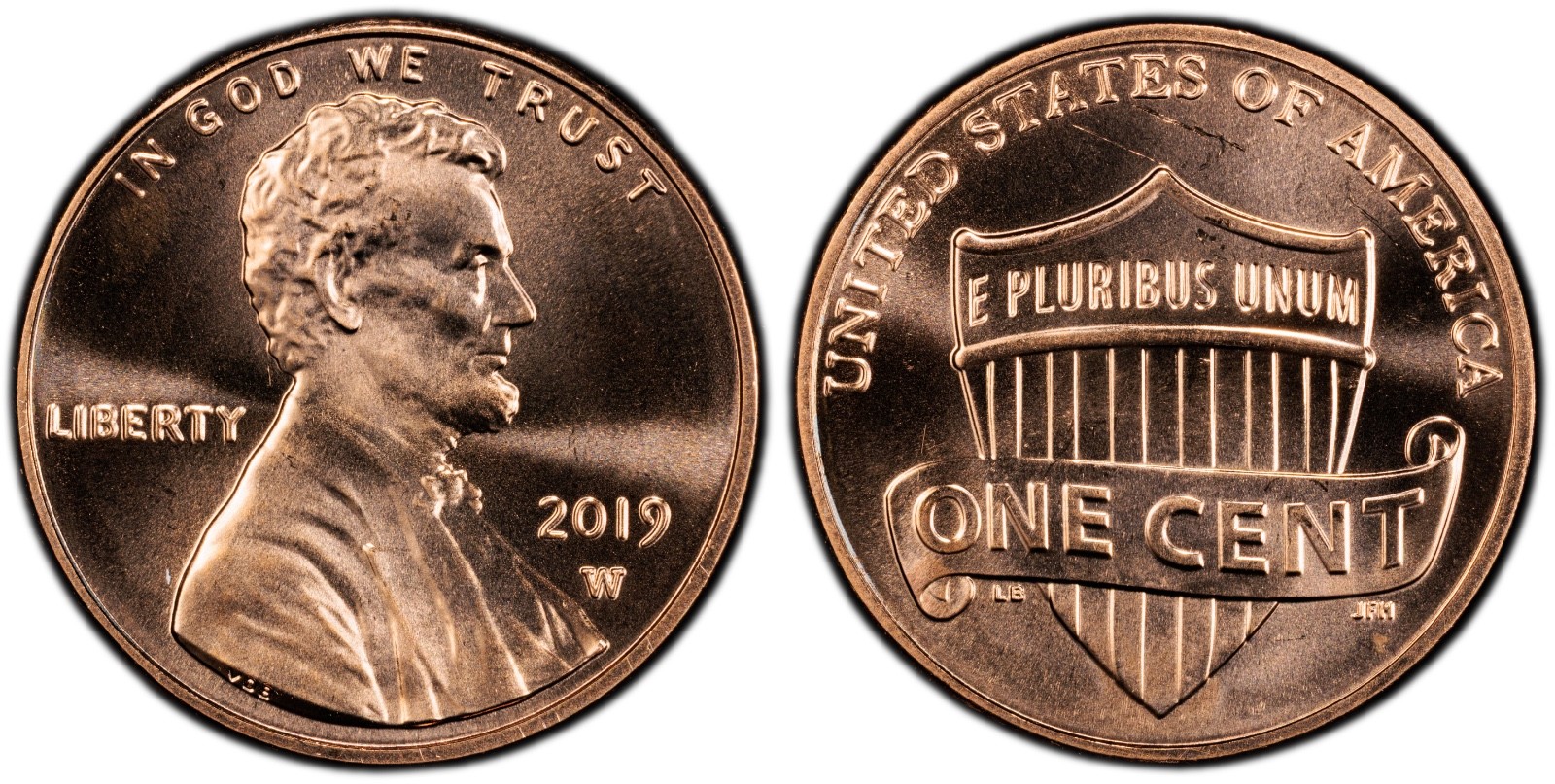 2019-W Lincoln Cent PCGS MS67RD Shield Gold Shield Cert#53505396 - Image 5