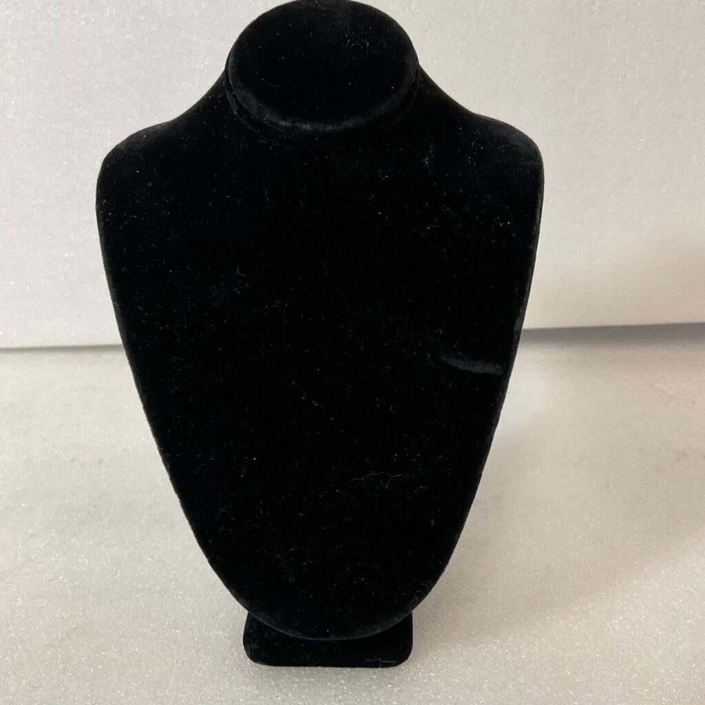 8in Black Velvet Necklace Display Bust Jewelry Stand 5in Wide 3in Deep - Image 1