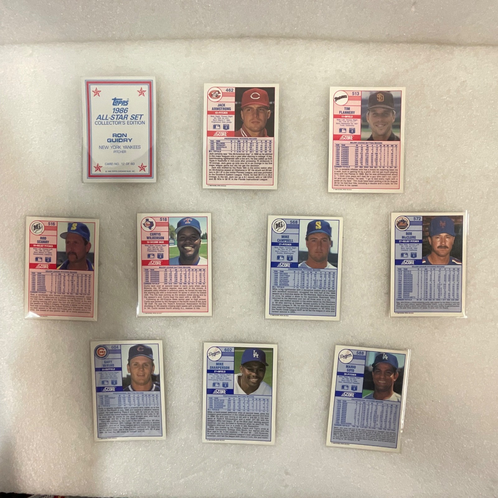 1986 Topps 1989 Score Baseball 10 Card Lot Guidry Dodgers Mariners - Image 2