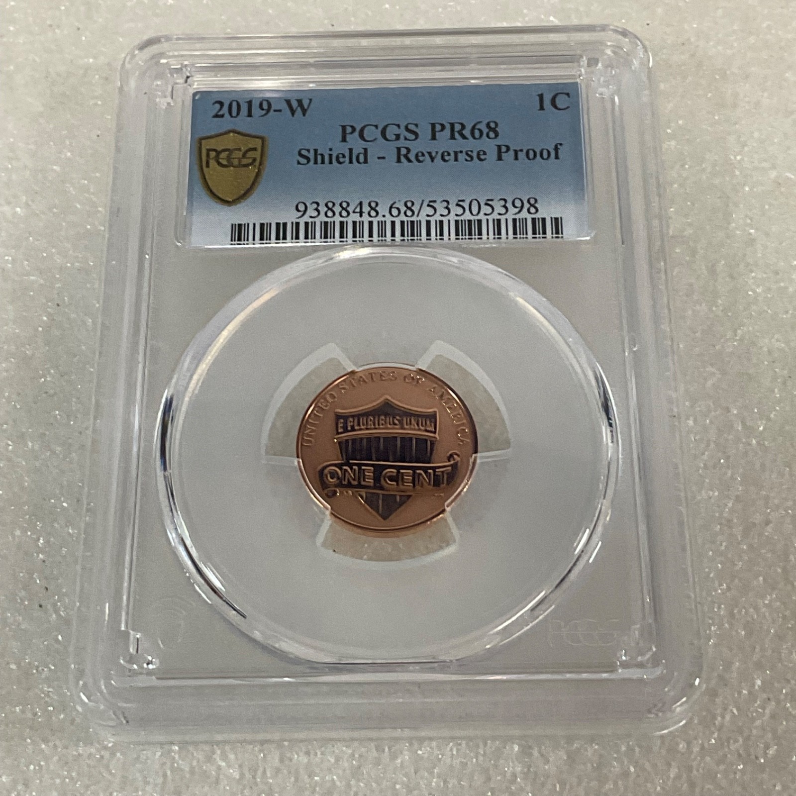 2019-W 1C Reverse Proof PCGS PR68 Lincoln Cent Cert#53505398 - Image 6