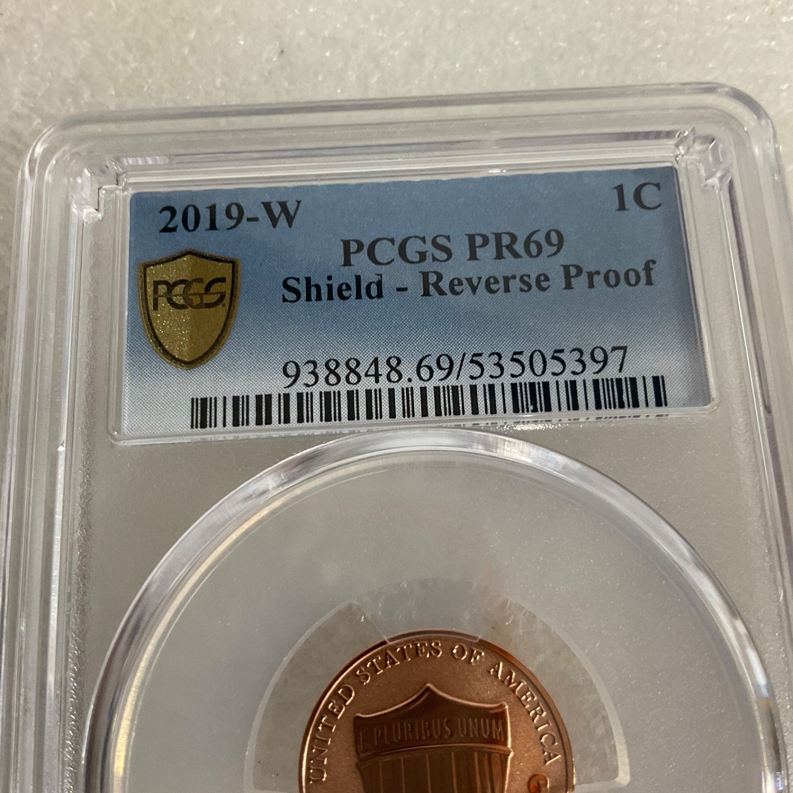 2019-W 1C Shield Reverse Proof PCGS PR69 Gold Shield Cert#53505397 - Image 8