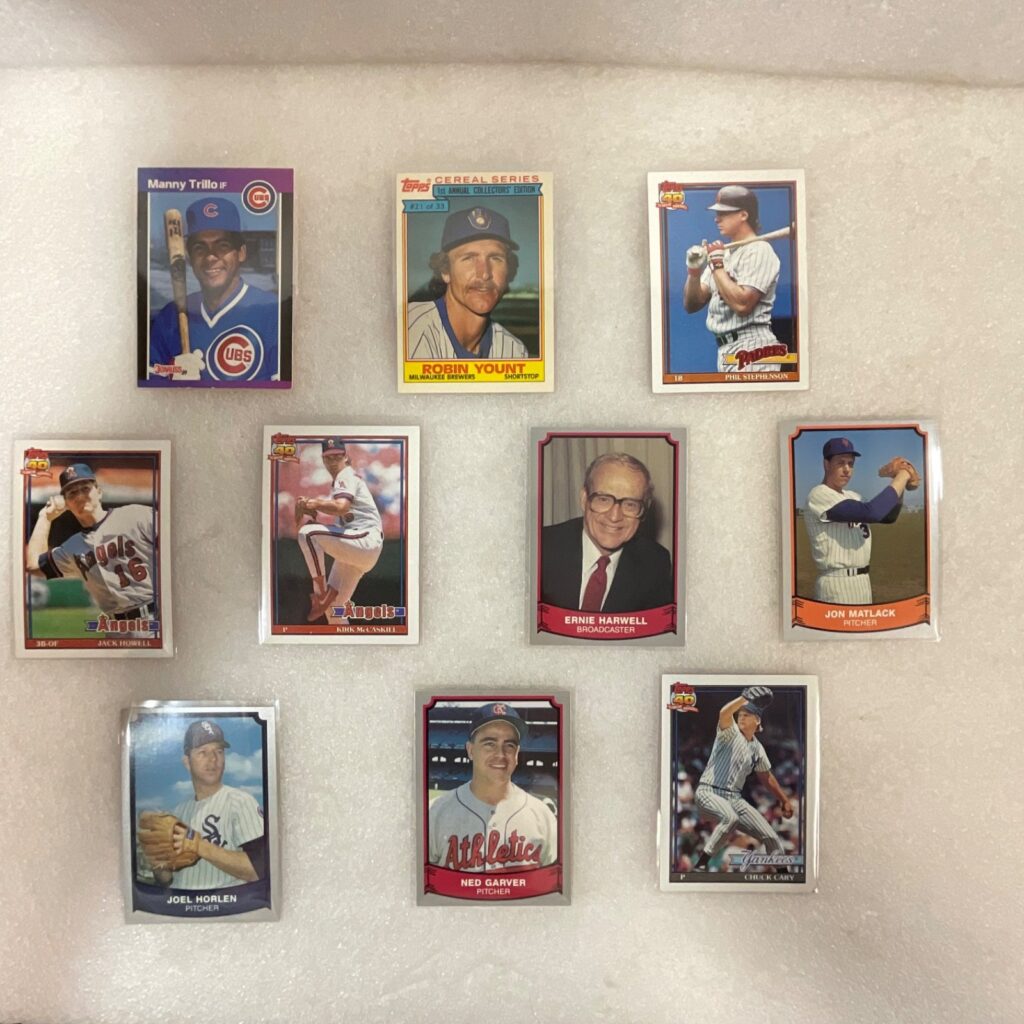 1989-1991 Baseball 10 Card Lot Yount Harwell Topps Donruss Pacific - Image 1