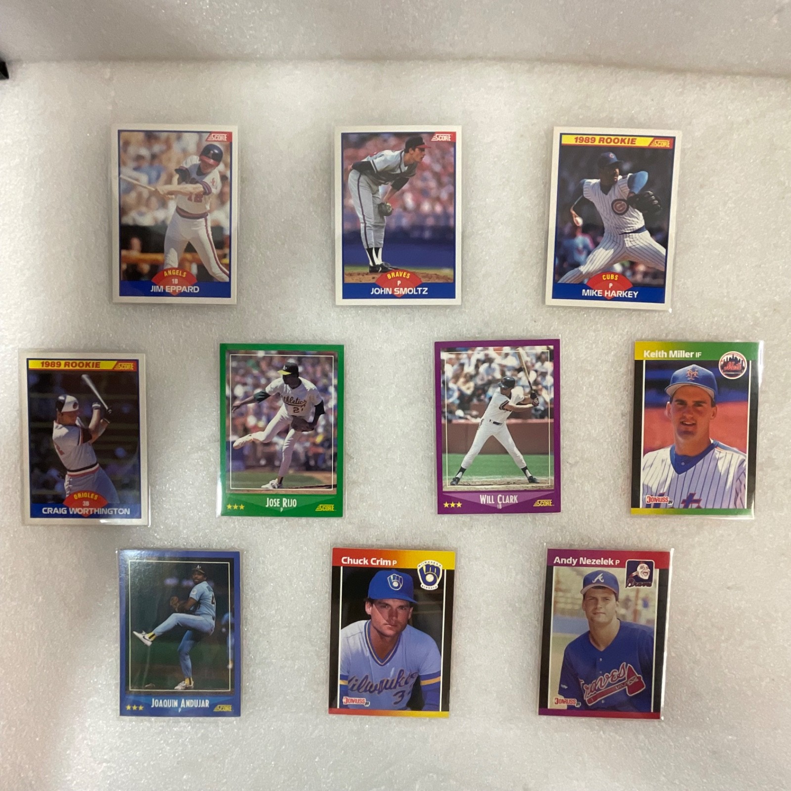 1988-1989 Score Donruss Baseball 10 Card Lot Smoltz Clark Rookie - Image 1