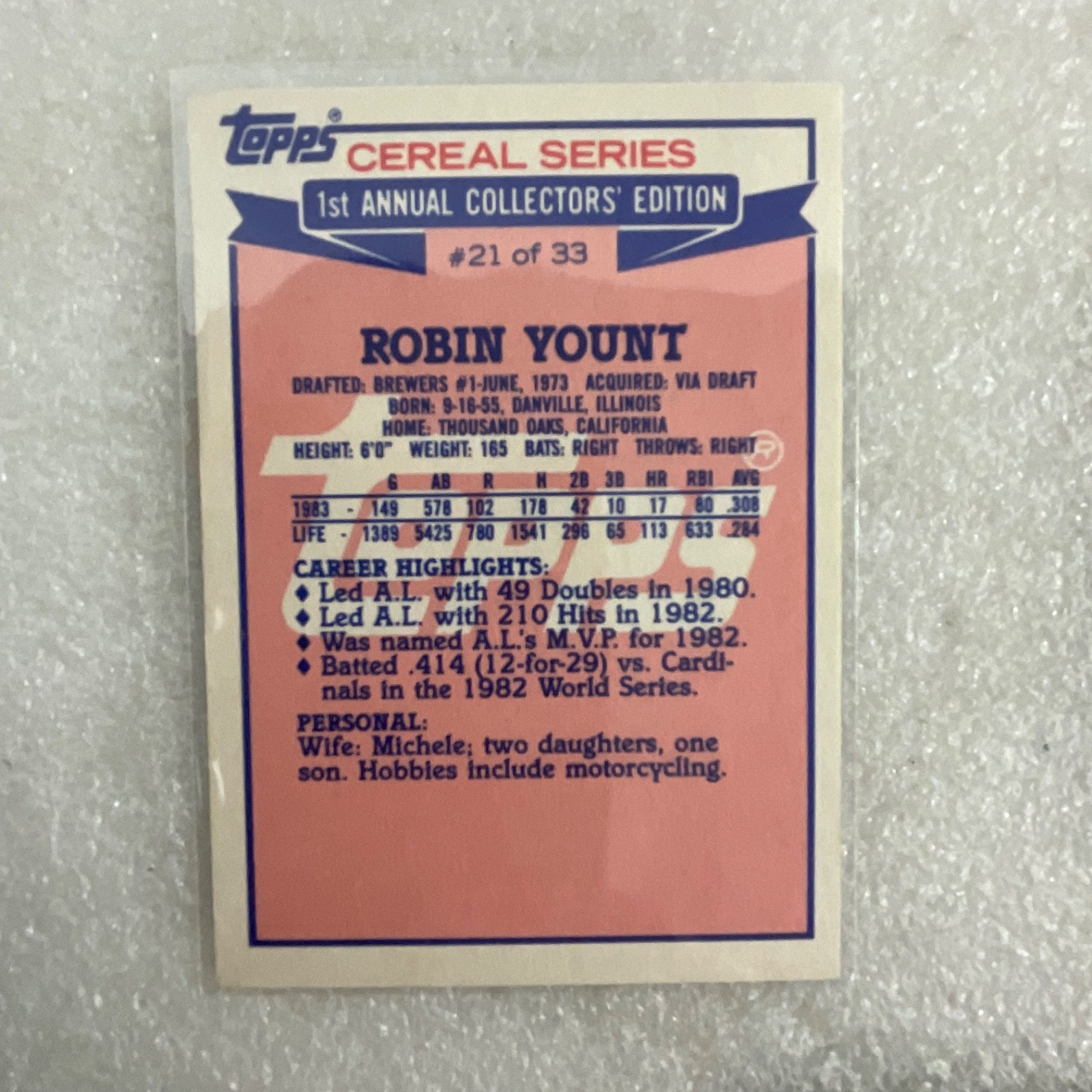 1989-1991 Baseball 10 Card Lot Yount Harwell Topps Donruss Pacific - Image 15
