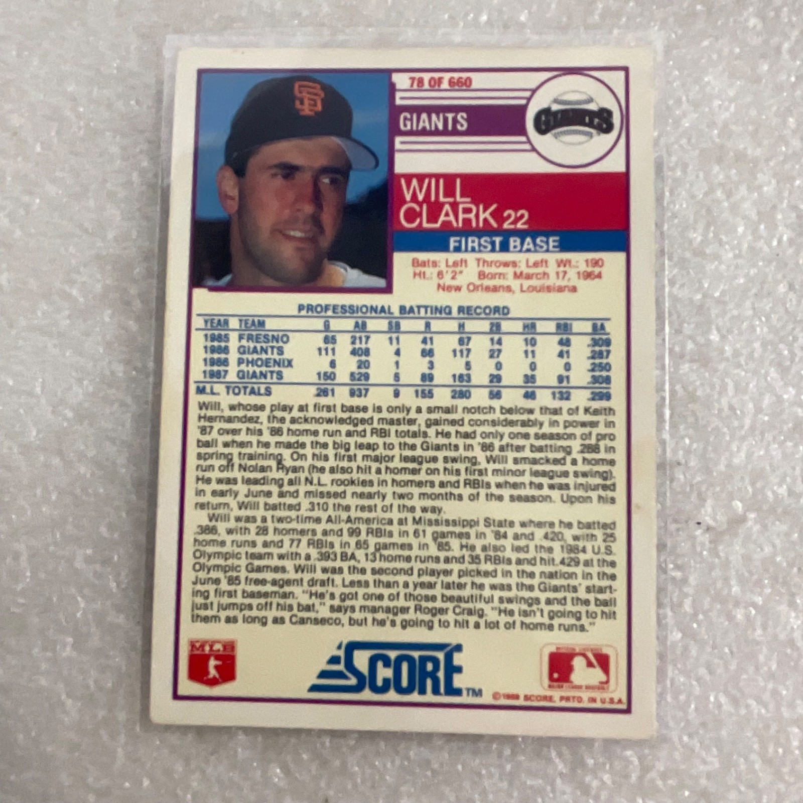 1988-1989 Score Donruss Baseball 10 Card Lot Smoltz Clark Rookie - Image 18