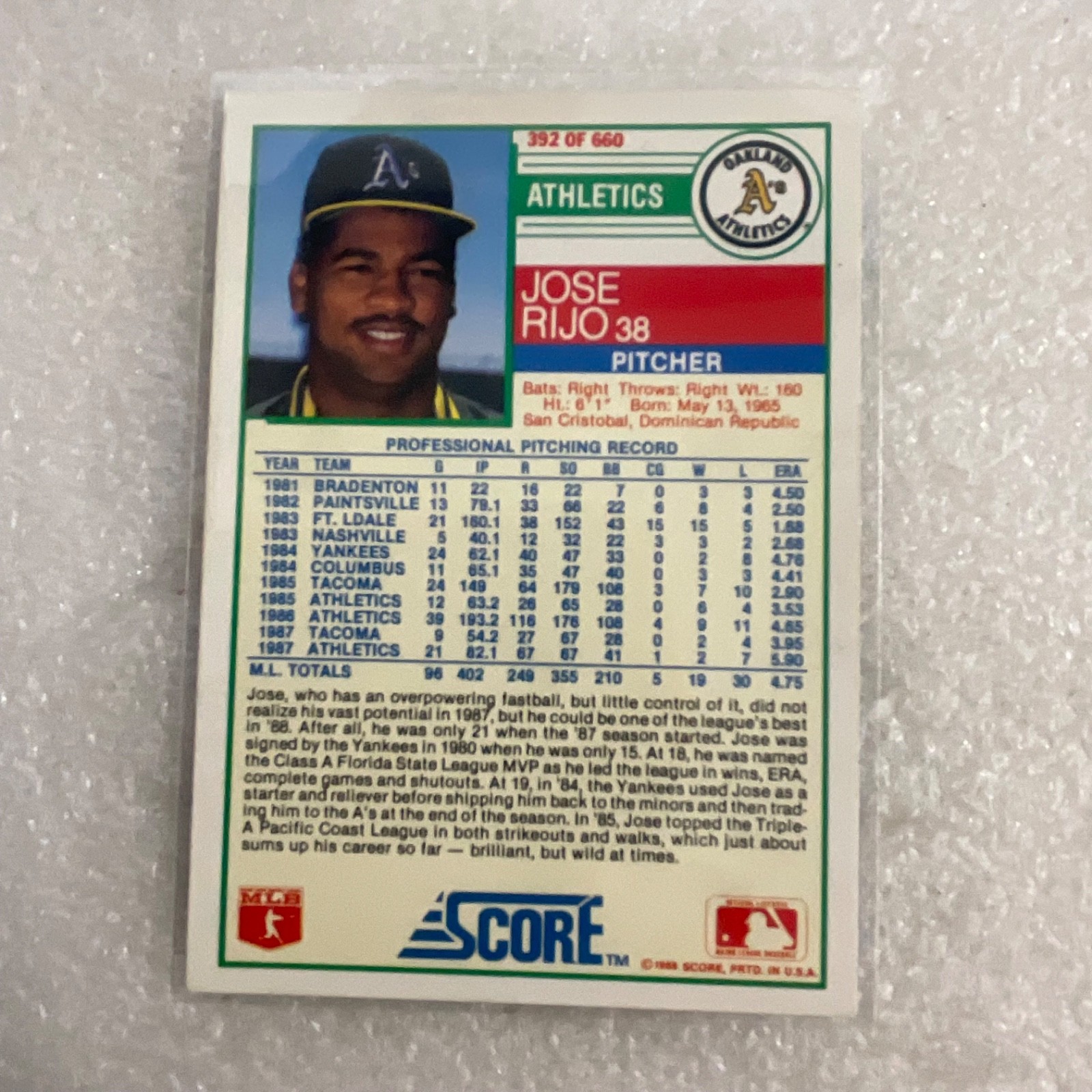1988-1989 Score Donruss Baseball 10 Card Lot Smoltz Clark Rookie - Image 17