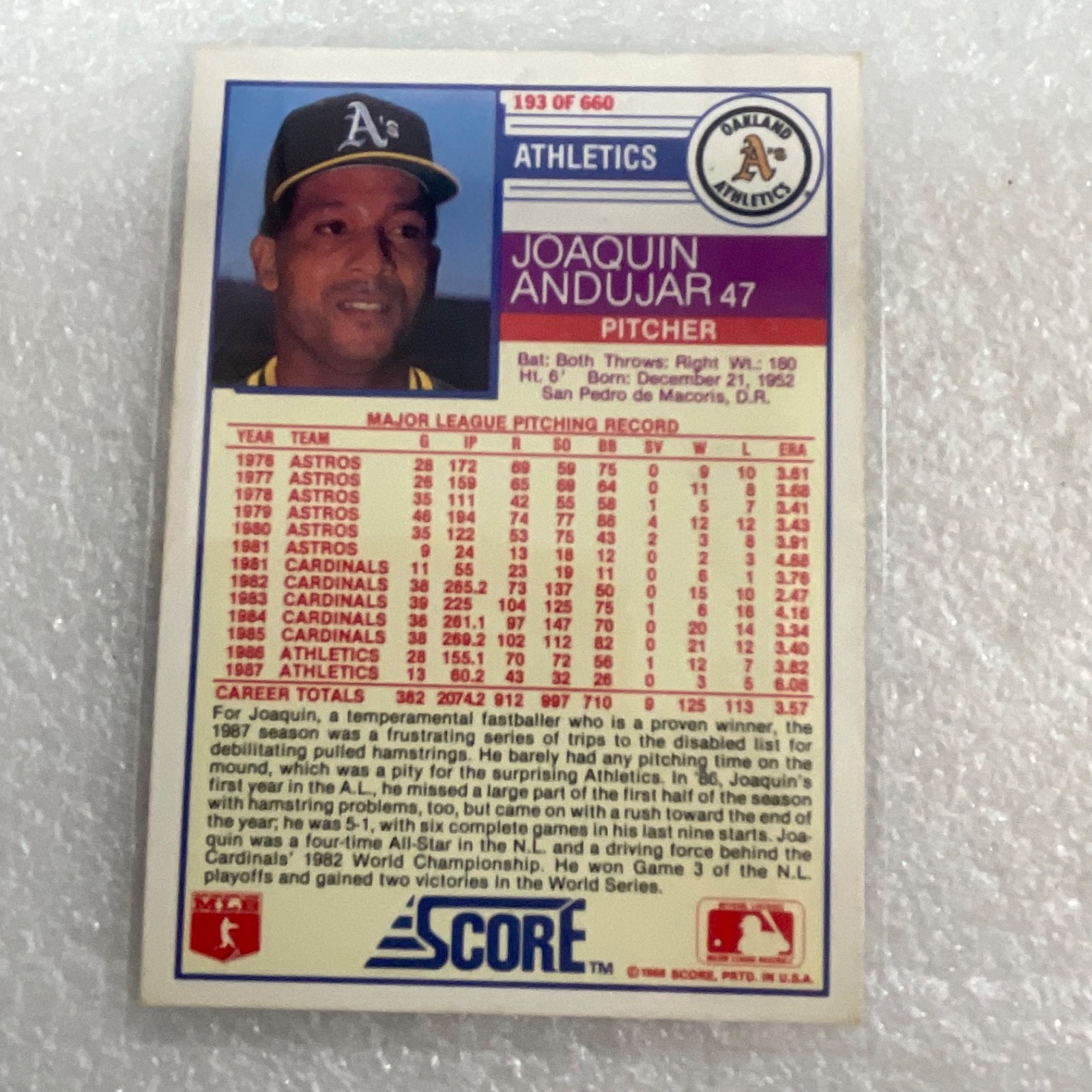 1988-1989 Score Donruss Baseball 10 Card Lot Smoltz Clark Rookie - Image 20