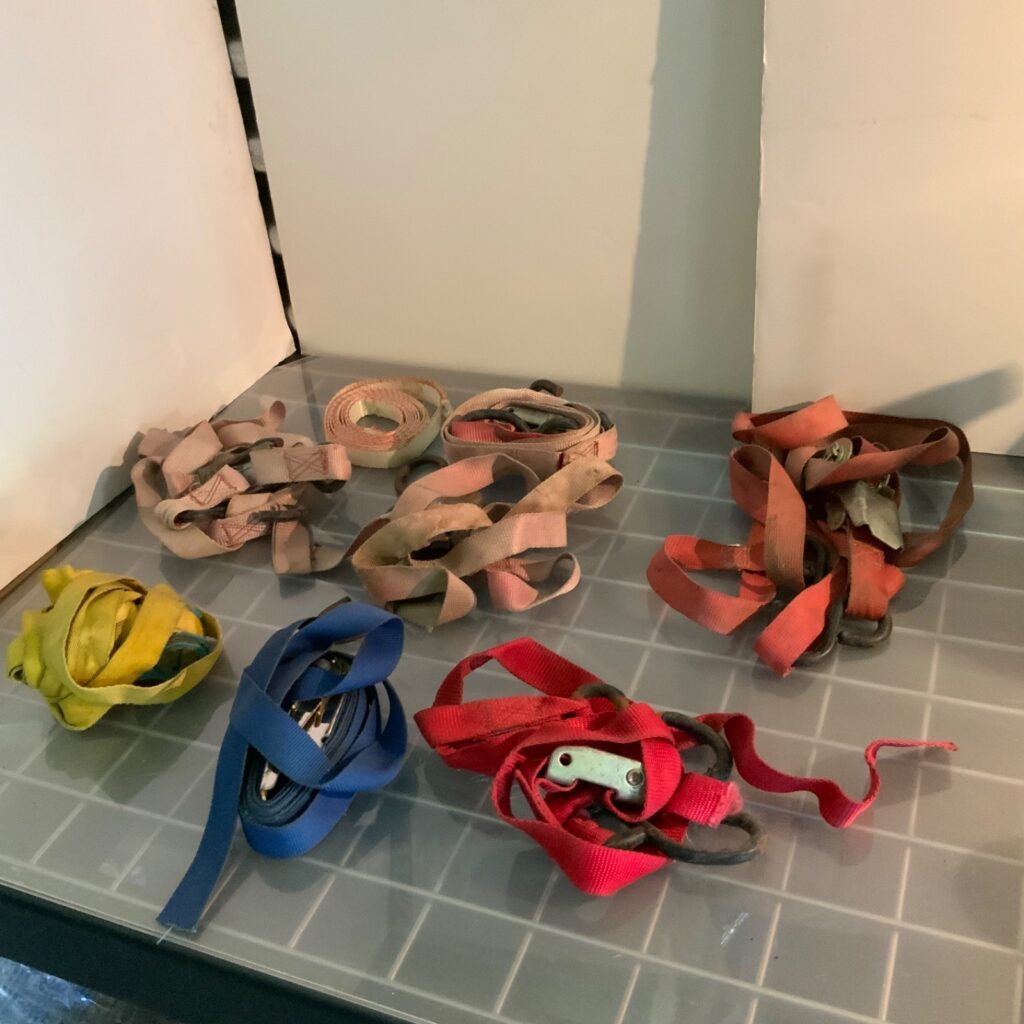 Mixed Cargo Tie Down Straps & Hardware Lot Ratchet Hooks Used As Is - Image 1