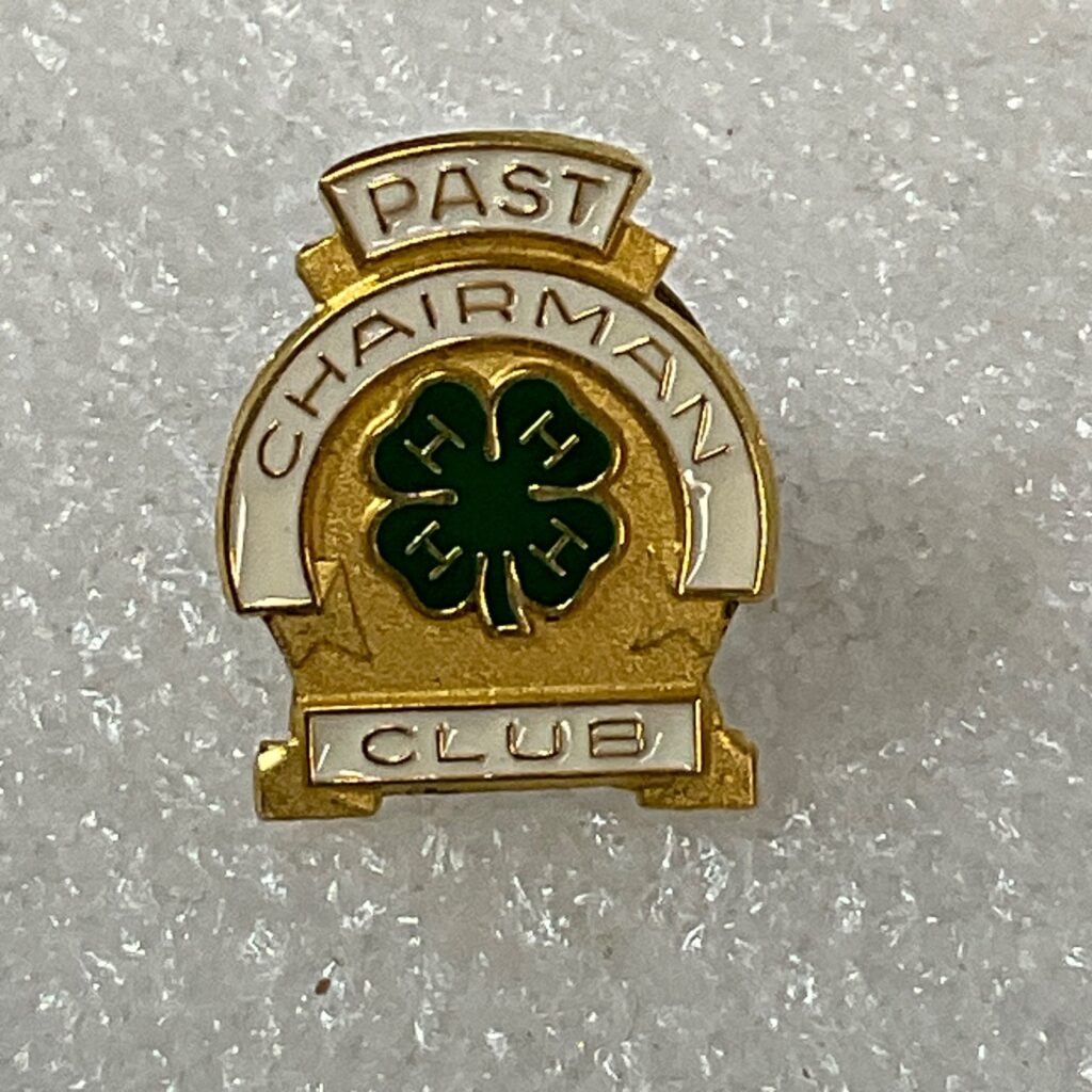Vintage 4-H Past Chairman Club Pin Gold Tone Enamel Clover 0.75in Made in USA - Image 1