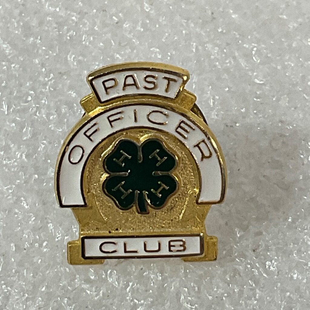 Vintage 4-H Past Officer Club Pin Gold Tone Clover Emblem Leadership Award - Image 1