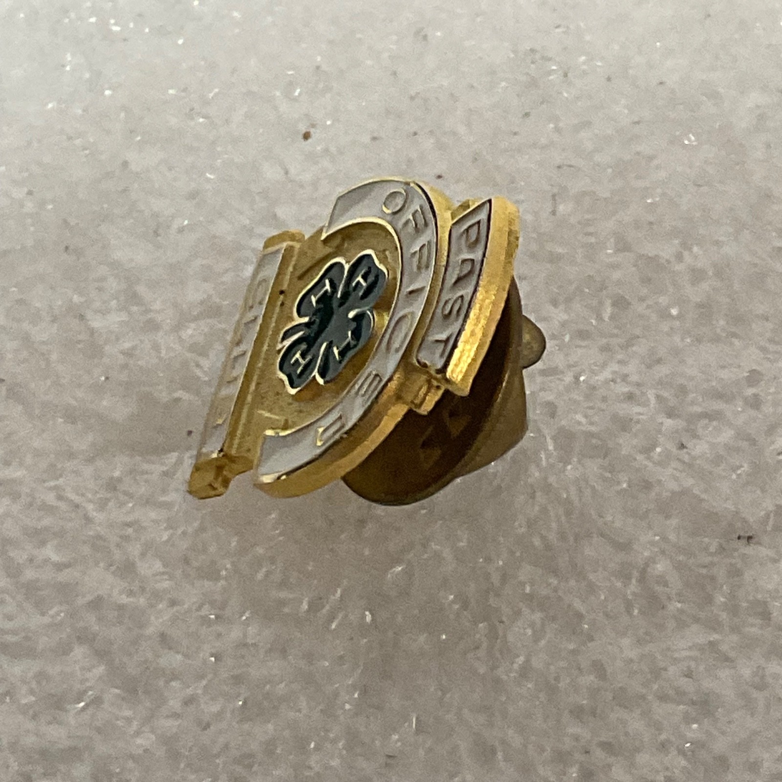 Vintage 4-H Past Officer Club Pin Gold Tone Clover Emblem Leadership Award - Image 5