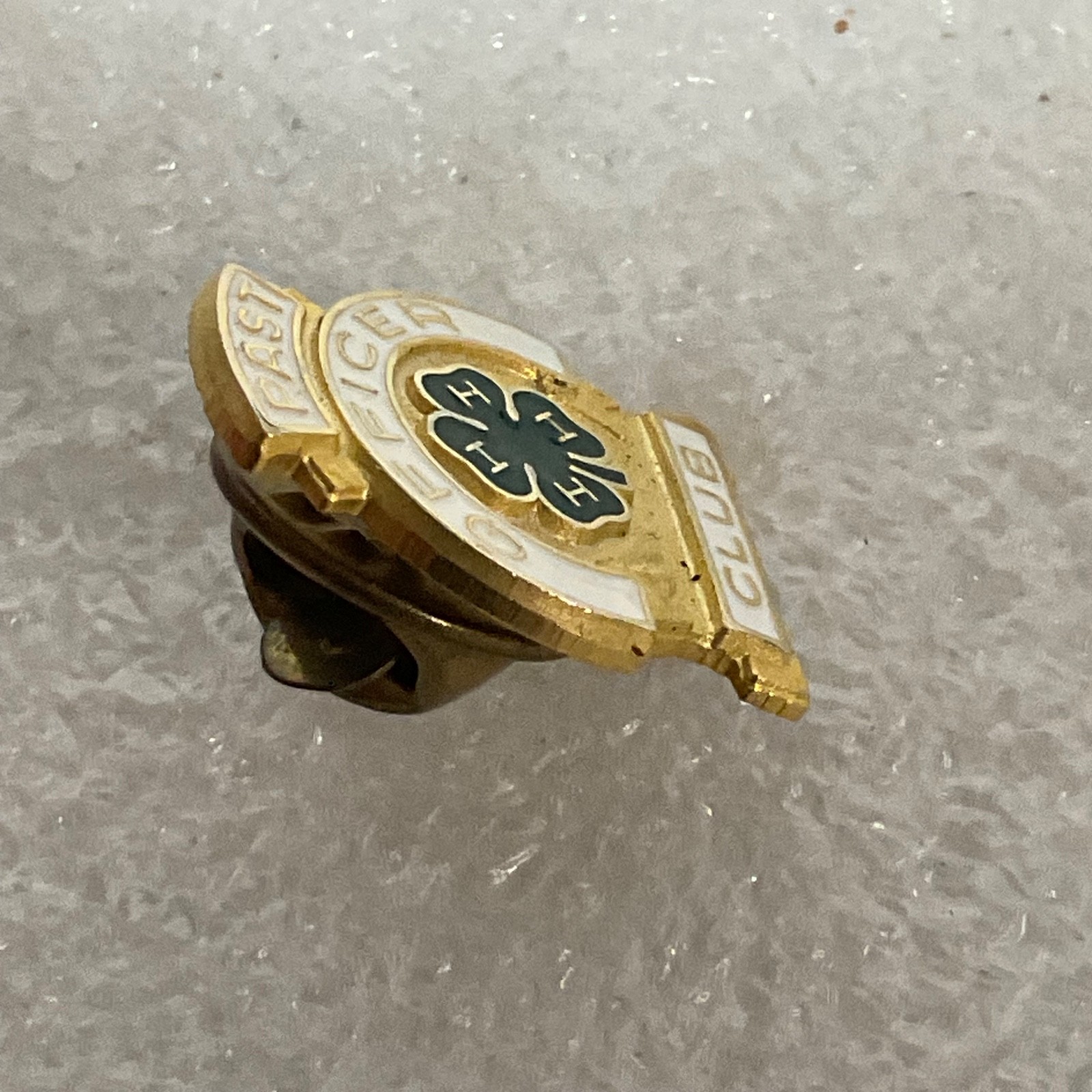 Vintage 4-H Past Officer Club Pin Gold Tone Clover Emblem Leadership Award - Image 6