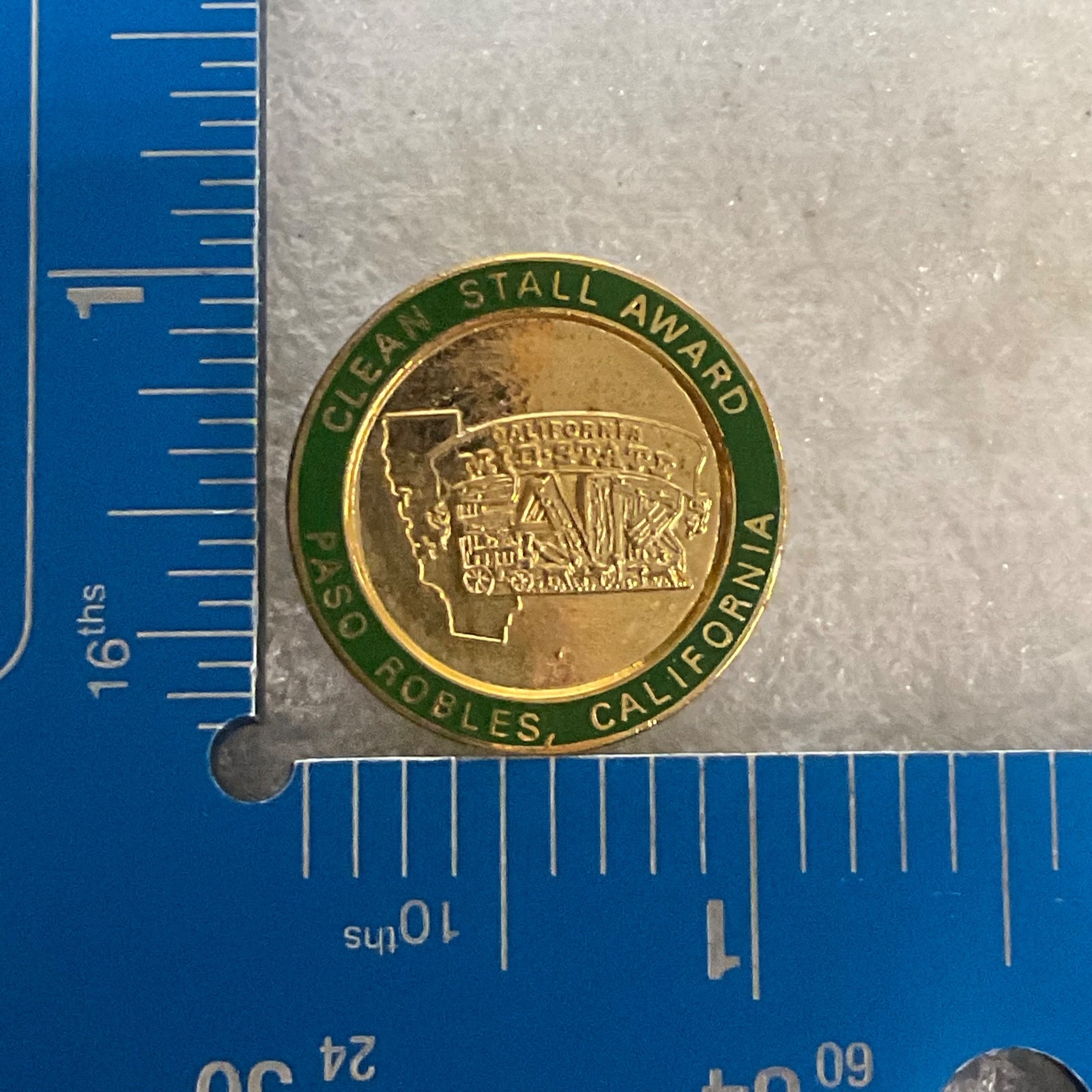 Vintage Clean Stall Award Pin Paso Robles California Mid State Fair 1in 6.69g - Image 4