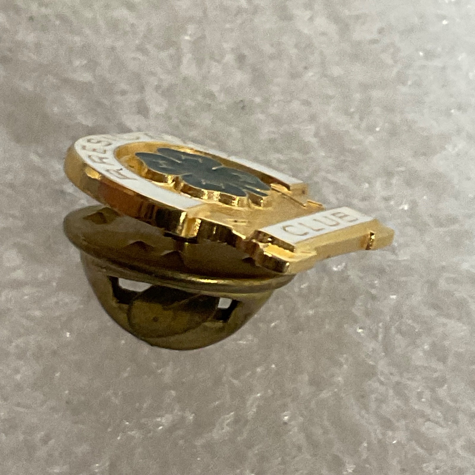 Vintage 4-H President Club Pin Gold Tone Clover Enamel Lapel 0.75in 2.14g - Image 6