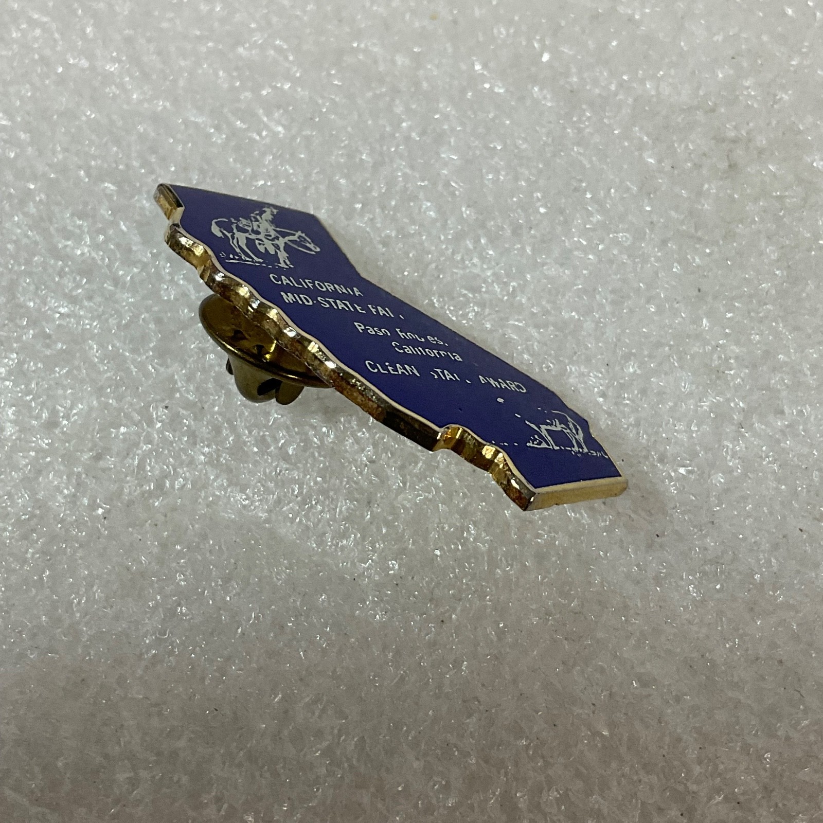 Vintage California Mid-State Fair Clean Stall Award Pin Paso Robles Blue Enamel - Image 5
