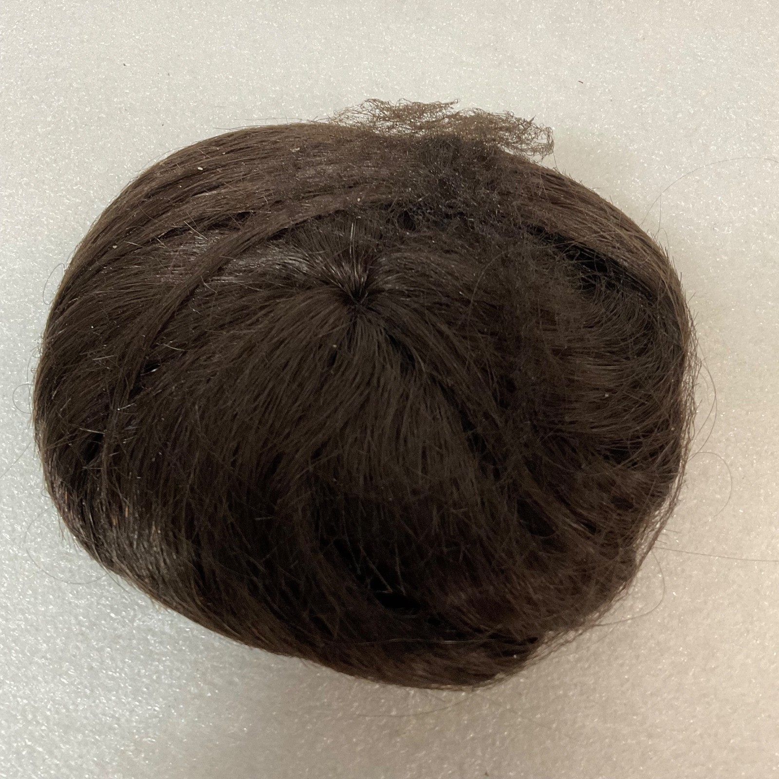 6in Dark Brown Human Hair Bun Extension Clip-In Hairpiece Natural Look - Image 1