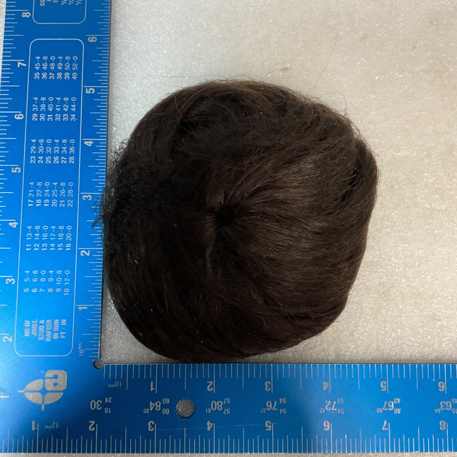 6in Dark Brown Human Hair Bun Extension Clip-In Hairpiece Natural Look - Image 3