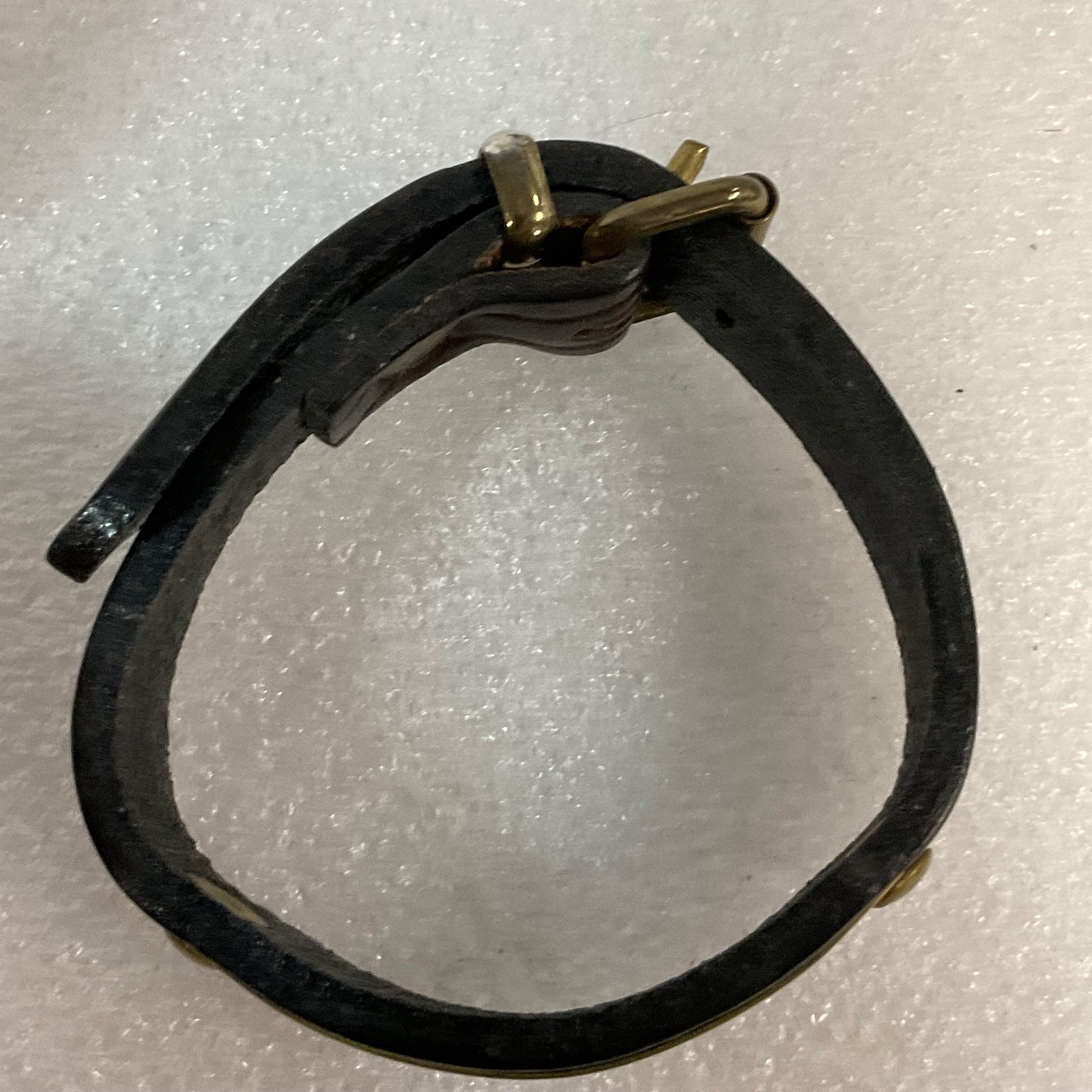 Tory Darring+ Leather Bracelet 6.5in Brown Brass Plate Buckle Closure Unisex - Image 2
