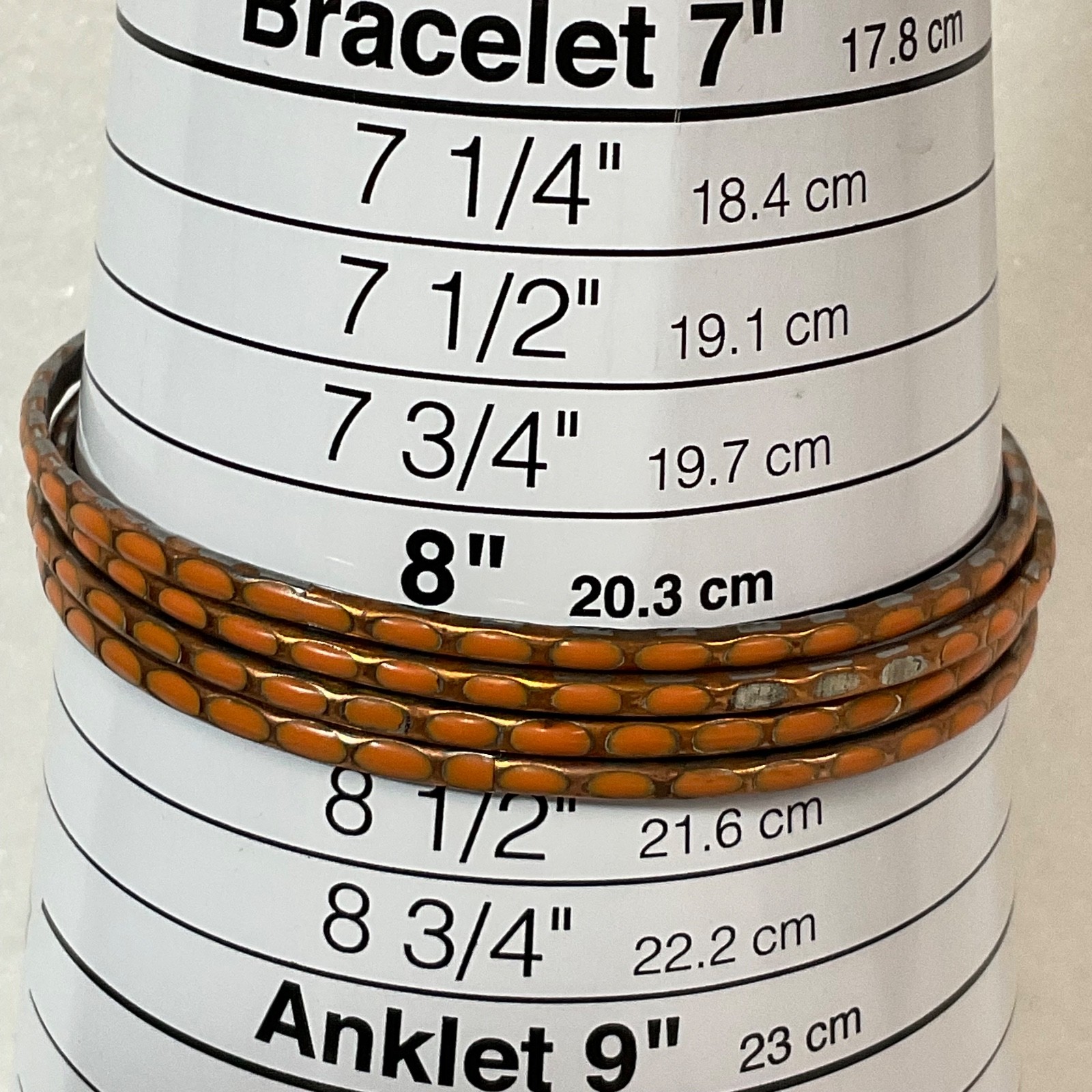 8in Brown Enamel Bangle Bracelet Lot of 4 Lightweight Stacked Fashion Jewelry - Image 3