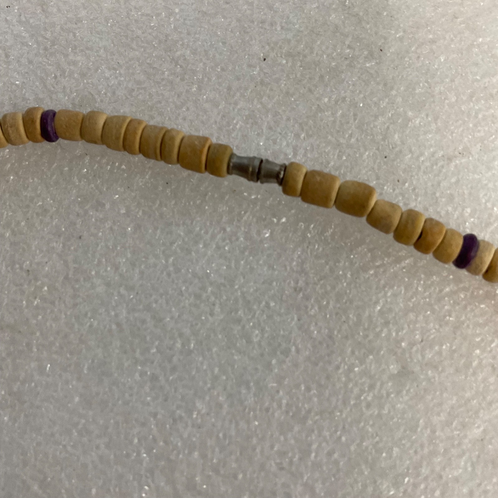 19in Wood Bead Necklace Purple Disc Accent Barrel Clasp - Image 3