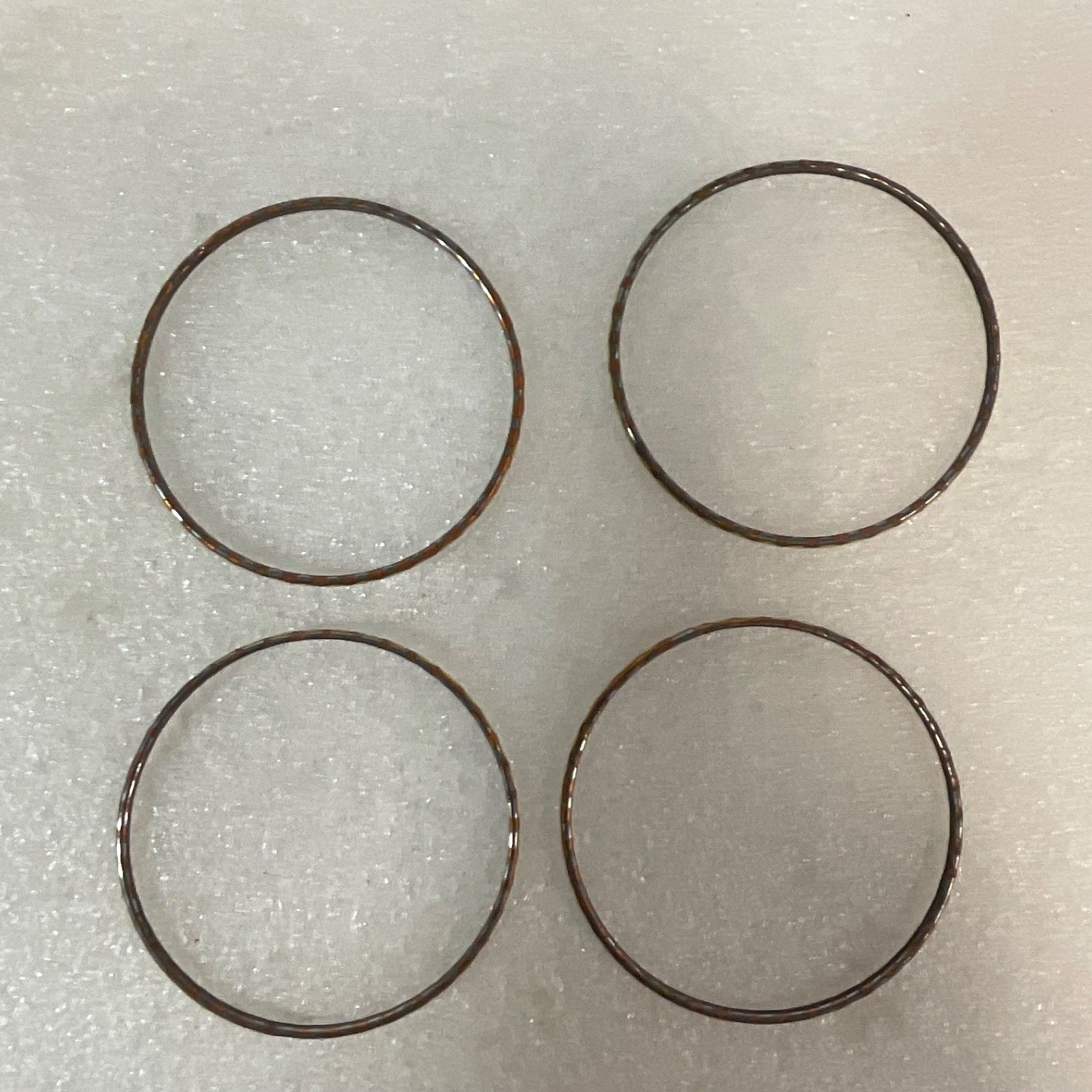 8in Yellow Brown Enamel Bangle Bracelet Lot of 4 Lightweight Stackable Jewelry - Image 6