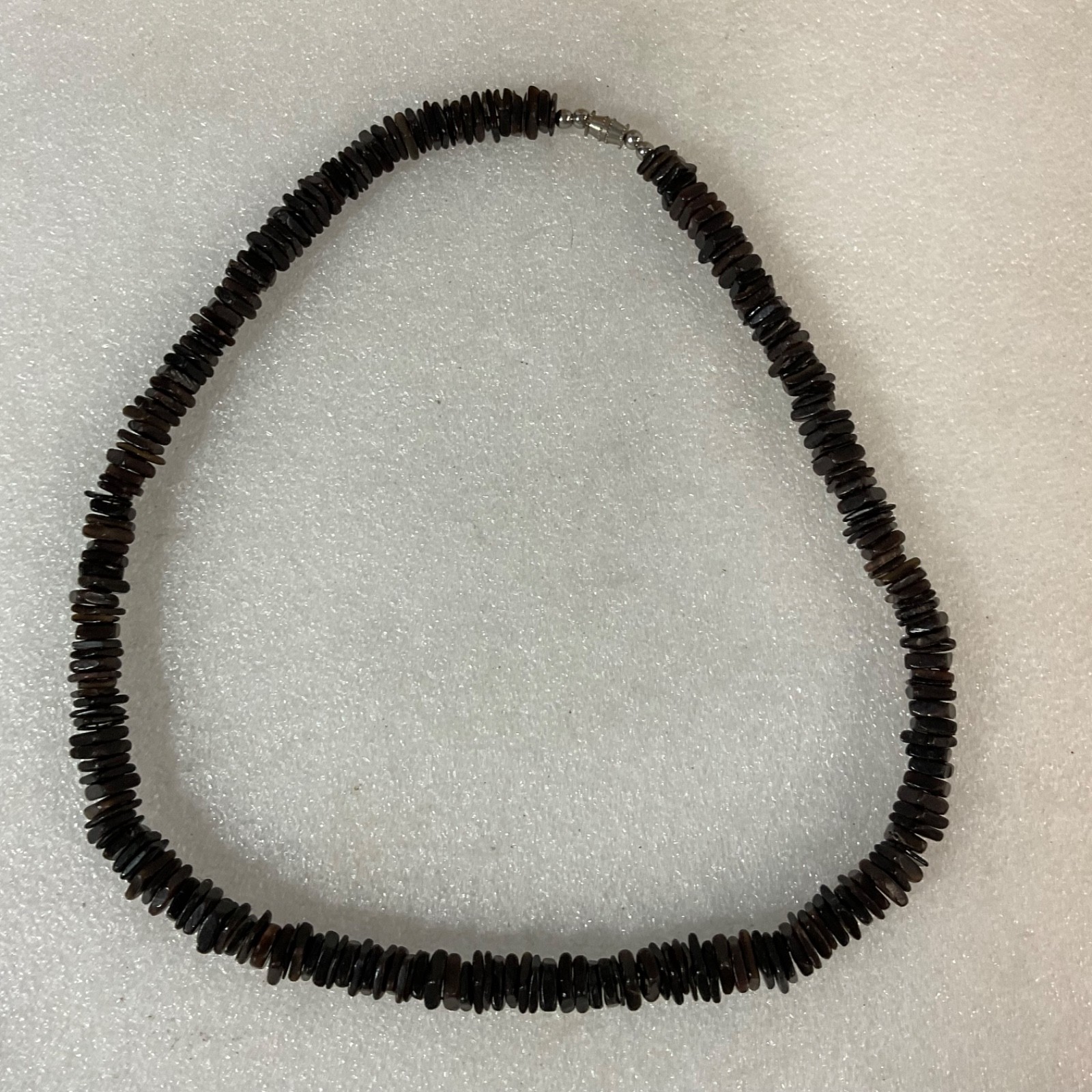 20in Brown Heishi Bead Necklace Disk Strand w Barrel Clasp 66.29g - Image 2