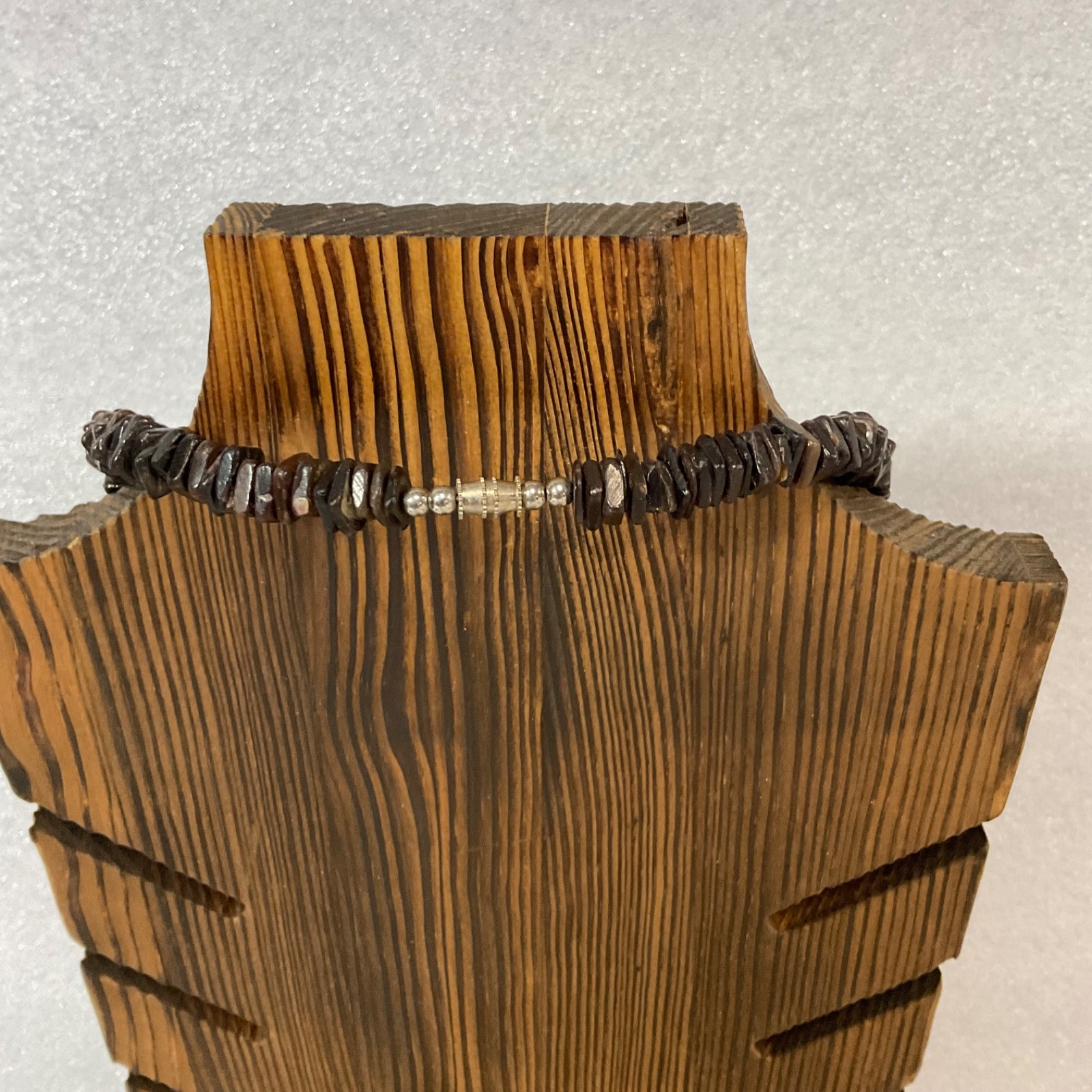 20in Brown Heishi Bead Necklace Disk Strand w Barrel Clasp 66.29g - Image 5
