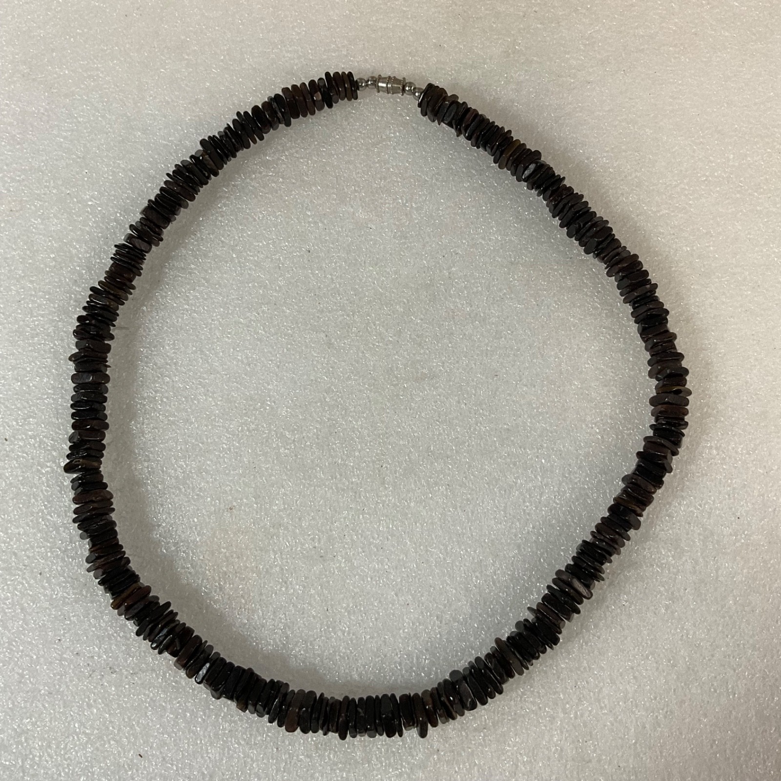 20in Brown Heishi Bead Necklace Disk Strand w Barrel Clasp 66.29g - Image 1