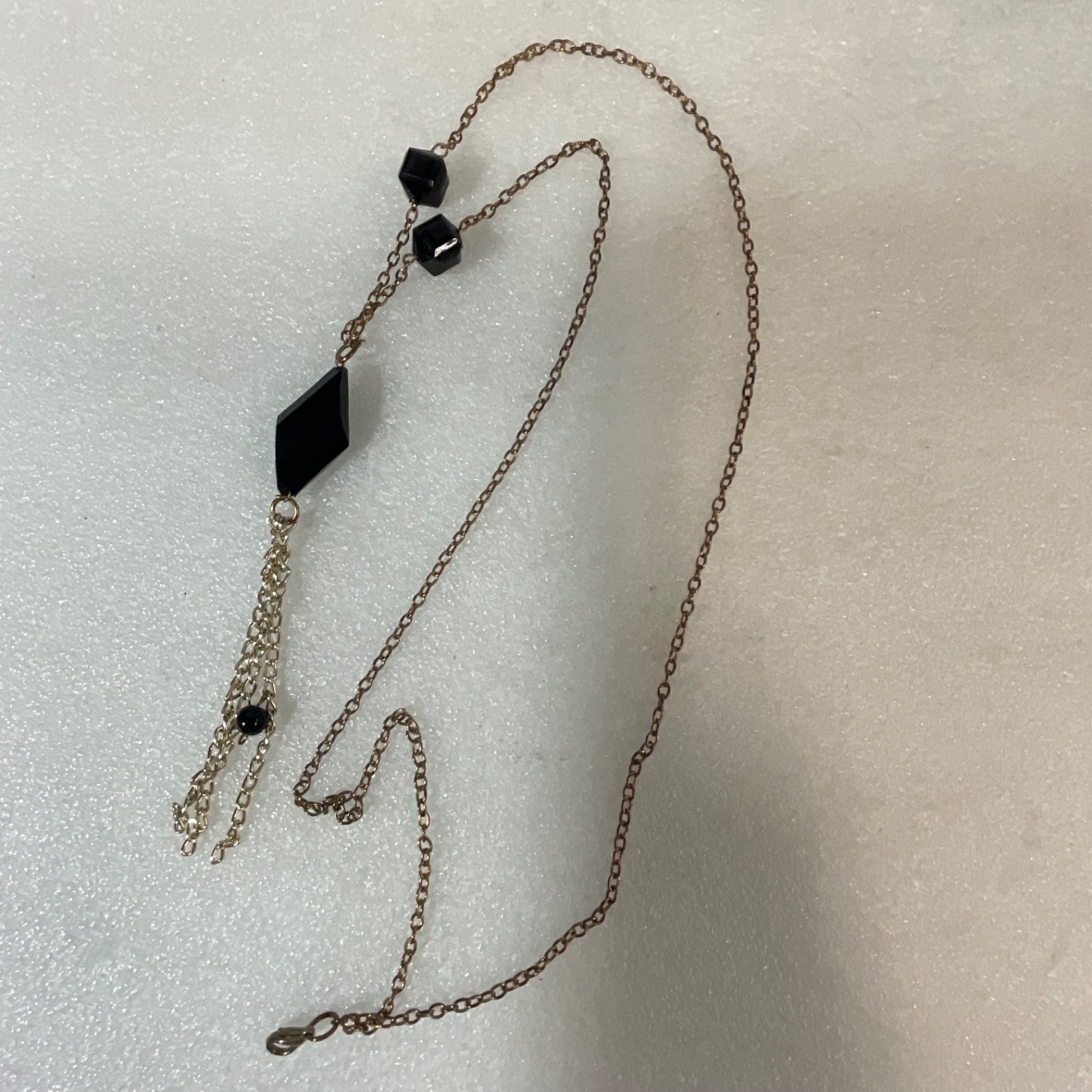 24in Black Plastic Bead Necklace Bohemian Style Strand - Image 6