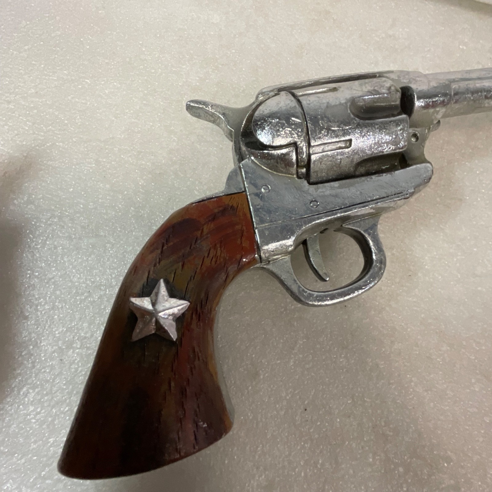 Handmade Painted Wooden Western Revolver Folk Art Display 12 in - Image 5