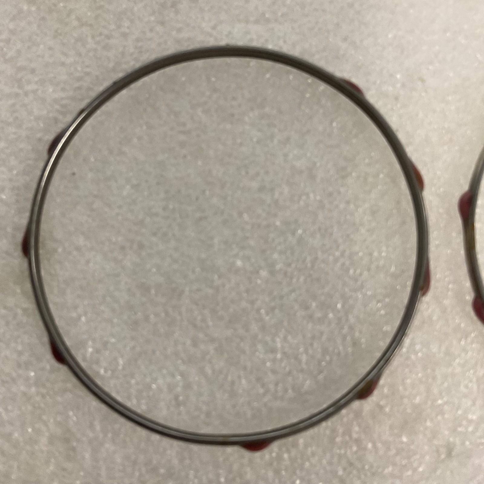 8in Silver Tone Bangle Bracelet Set of 4 Pink Enamel Dot Design 26.25g - Image 6