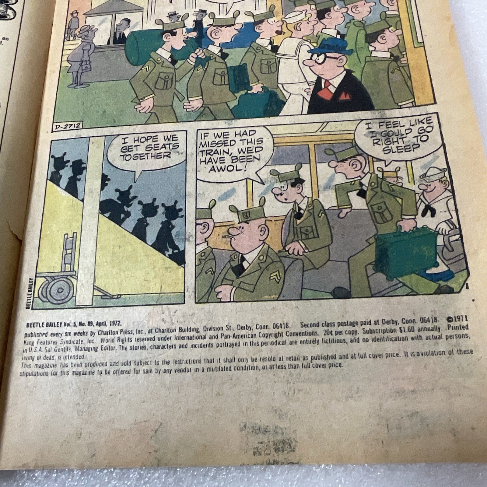 Beetle Bailey Comic Book April 1972 No 89 Charlton Comics GnuReads - Image 2