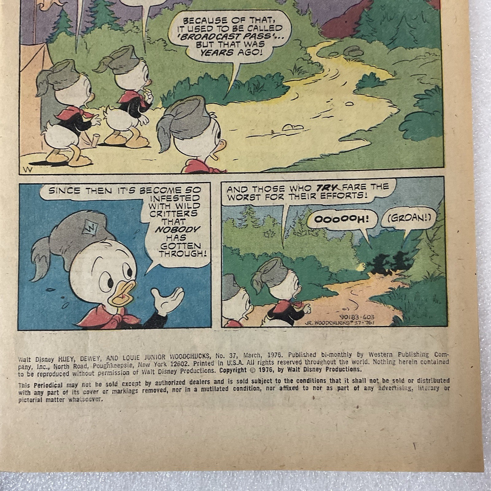 Walt Disney Huey Dewey and Louie Junior Woodchucks #37 1976 Comic Book Gold Key - Image 3